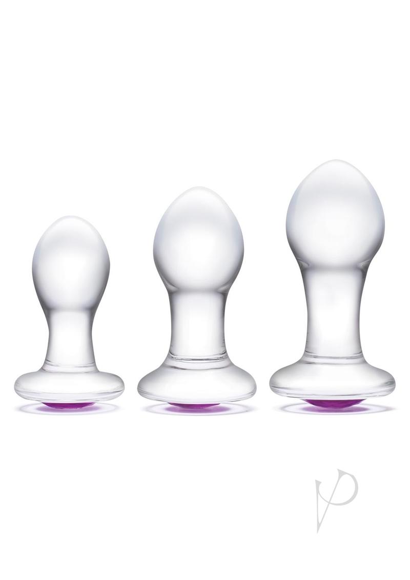 Premium Glass Anal Training Kit (3-Piece Set) - Clear & Smooth for Comfortable Stretching - Perfect for Beginners & Advanced Users - Sensual Play & Intimate Exploration