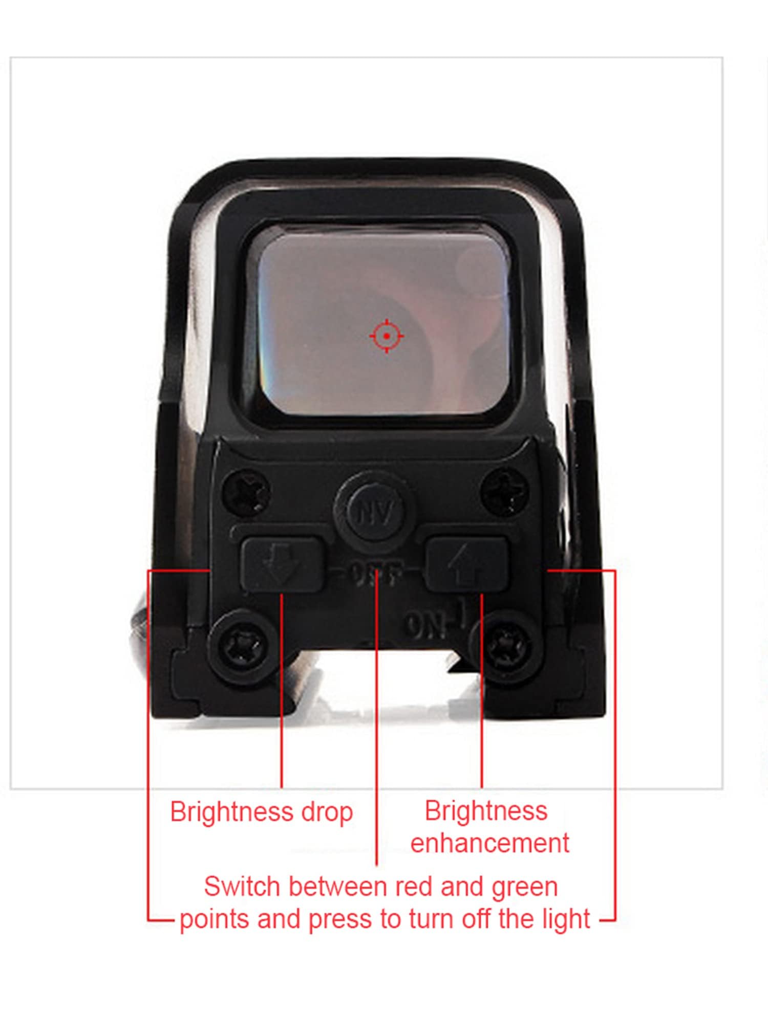 553 Holographic Sight with Red & Green Dot - Tactical Scope for 20mm Rail Mount | Perfect for Hunting, Airsoft & Outdoor Shooting Accessories