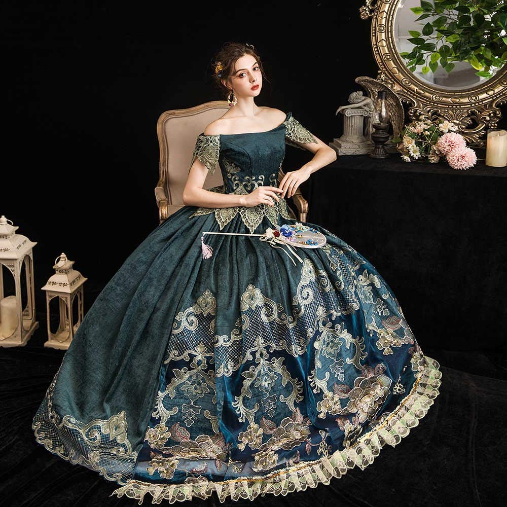 KEMAO Rococo Victorian Baroque Marie Antoinette Dress - Renaissance Period Ball Gown for Cosplay, Historical Reenactment & Themed Parties