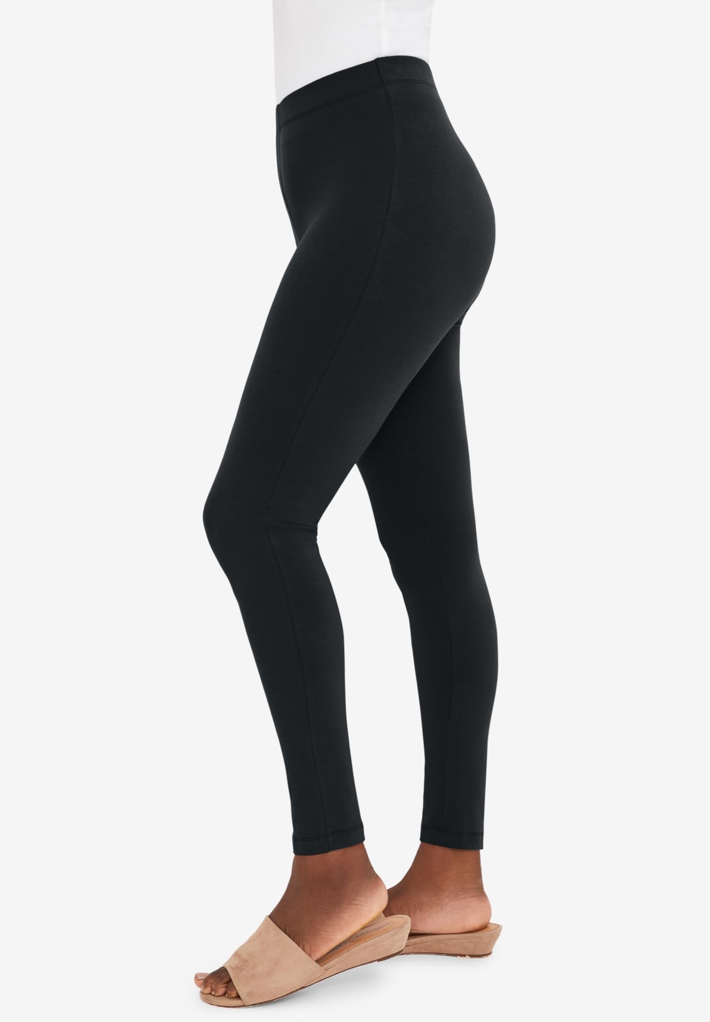Jessica London Plus Size Cotton Leggings for Women - Everyday Comfort & Stretch