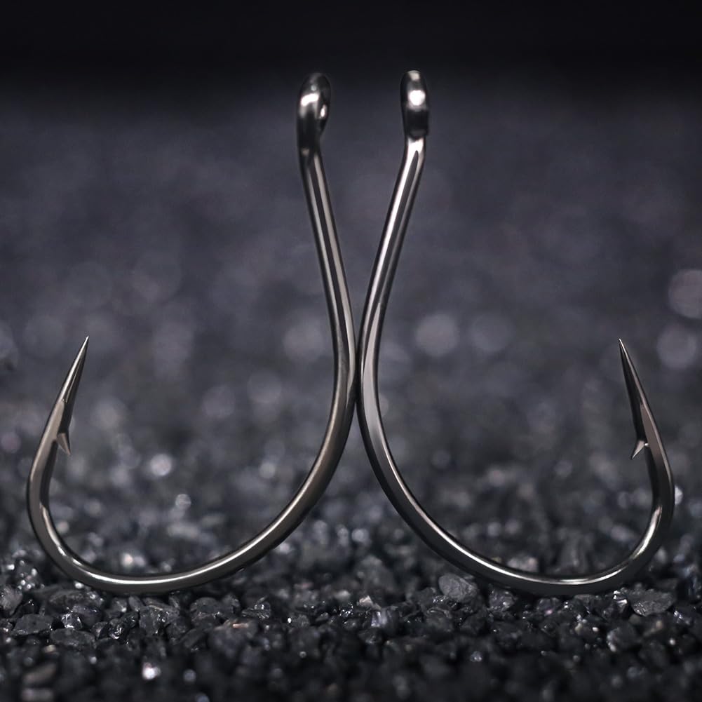 XFISHMAN Drop Shot Hooks for Bass Fishing - 50 Pack Split Shot Dropshot Hooks | Freshwater & Saltwater Fishing Gear | Ideal for Bass, Walleye, Crappie & Panfish