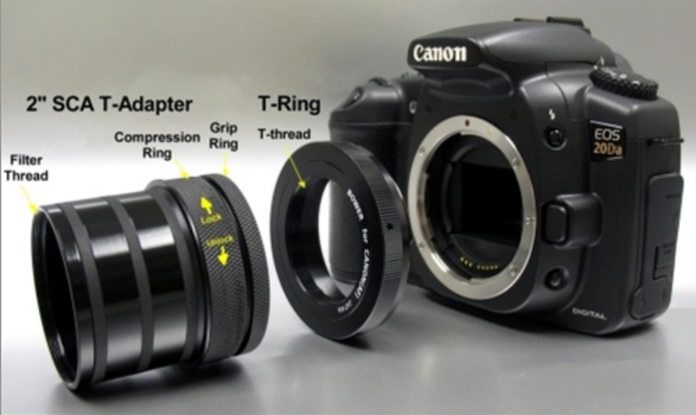 Hotech SCA T Adapter - High-Quality Telescope Camera Adapter for Astrophotography | Perfect for Connecting DSLR Cameras to Telescopes for Stargazing and Celestial Photography