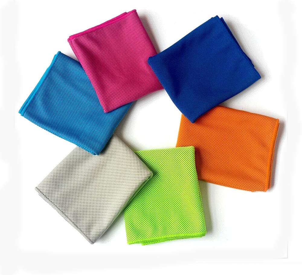 Premium Cooling Towel for Yoga, Running, Gym & Camping - Fast Cooling Microfiber with Handle Bottle (Blue) - Stay Cool During Workouts, Hiking & Outdoor Activities