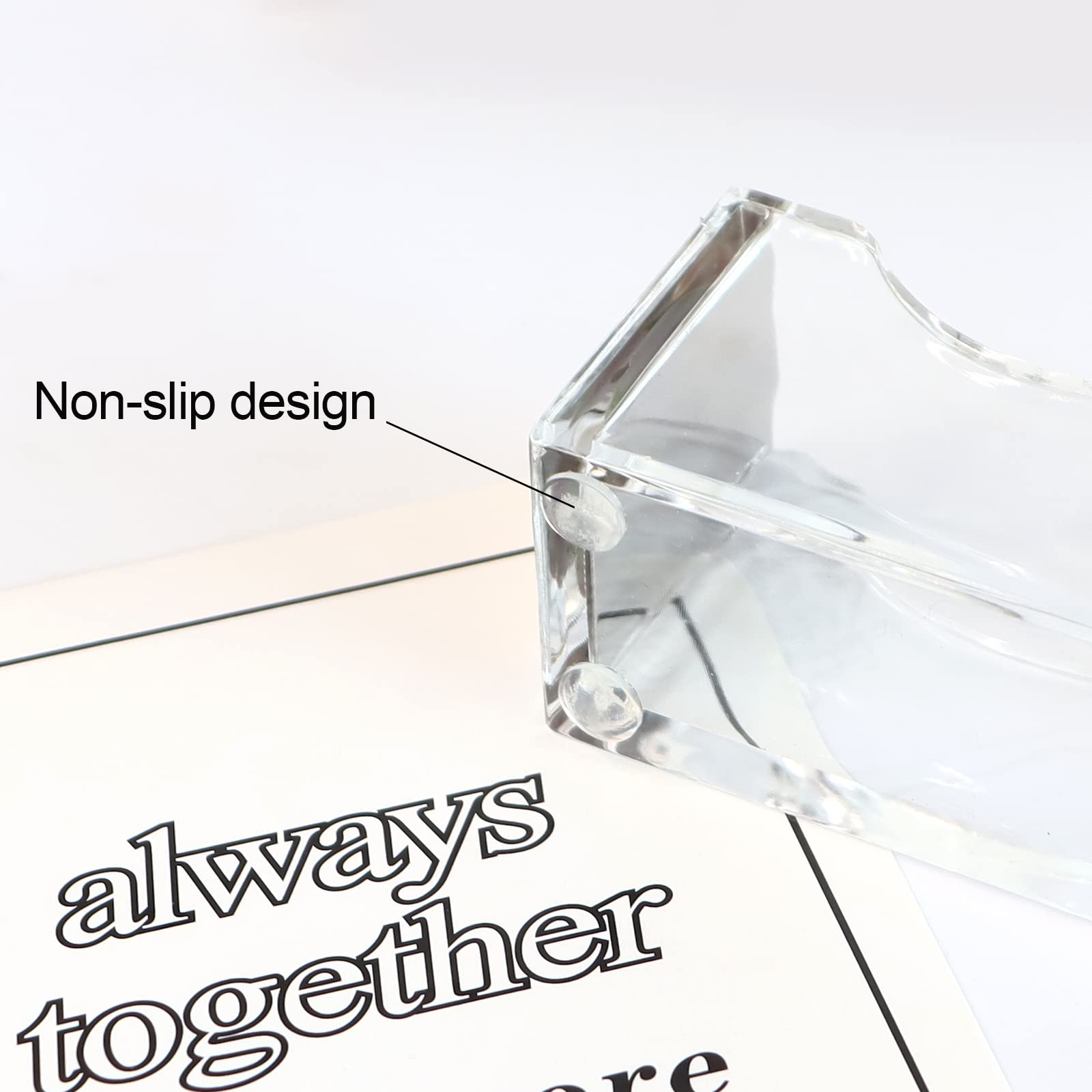 Acrylic Desktop Tape Dispenser with 1 Inch Core - Non-Skid Base, Sleek Silver Office Desk Organizer for Home & Office Use - Perfect for Wrapping Gifts, Sealing Packages and Office Organization