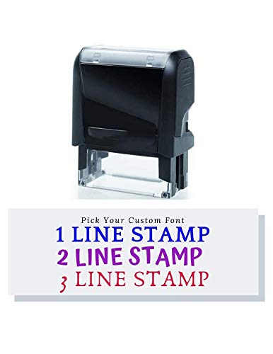 Custom Self-Inking Address Stamp - 15 Font Choices for Personalized Name, Signature & Business Stamps (Up to 3 Lines) - Perfect for Office Mail, Wedding Invitations & Document Signing