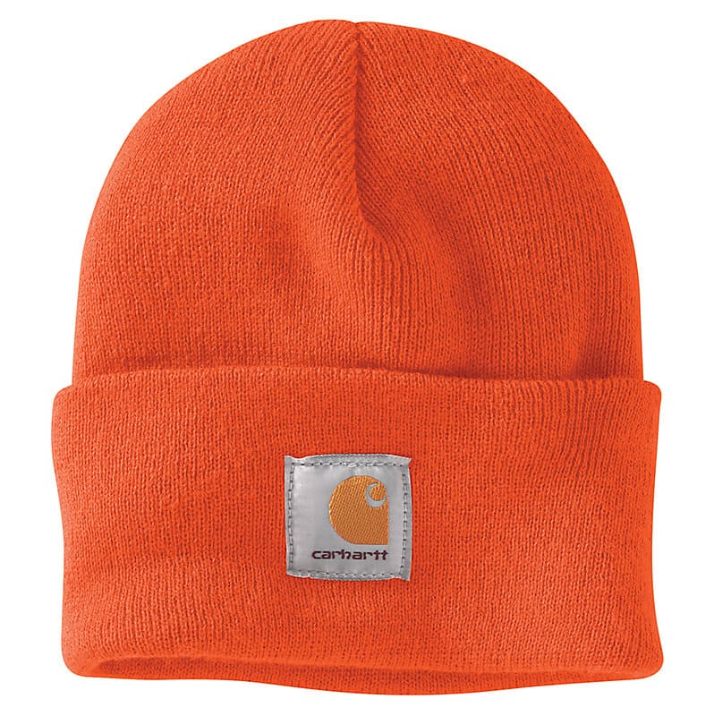Carhartt Kids Acrylic Beanie - Warm Winter Hat for Boys & Girls in Bright Orange - Perfect for Outdoor Activities, Skiing, and Cold Weather Protection
