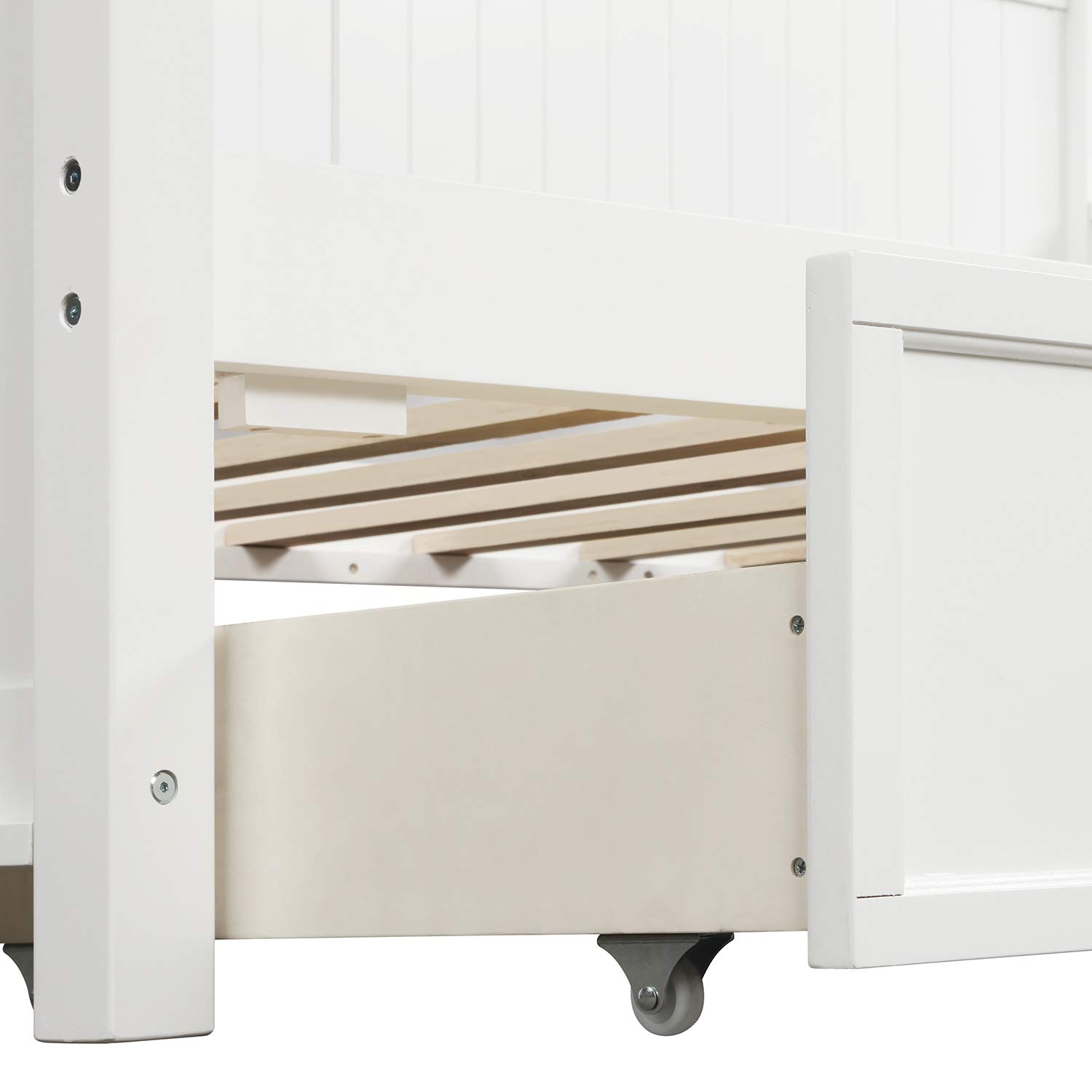 SOFTSEA Twin Daybed with Drawers - Multifunctional Wooden Platform Bed Frame for Kids, Teens & Adults - White with Storage - Perfect for Guest Rooms, Dormitories & Small Spaces