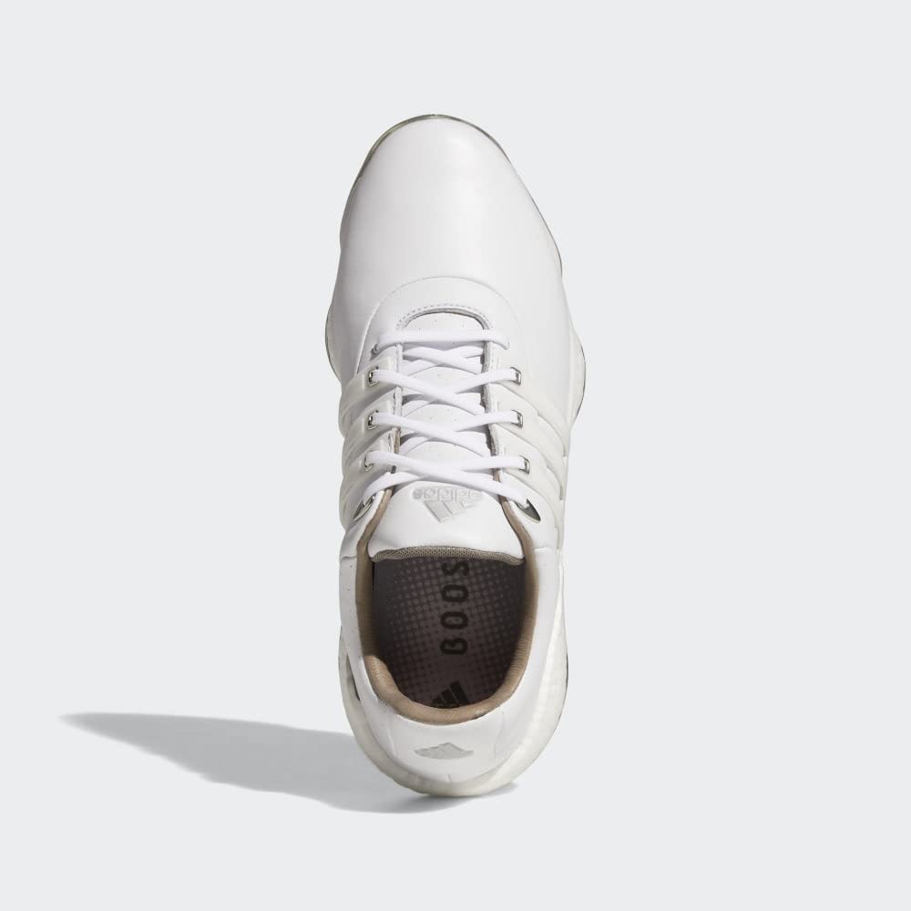 **Adidas Men's Tour360 22 Golf Shoes - White/Silver Metallic - Size 9 | Spiked Comfort & Performance for Golfers | Perfect for Tournaments & Practice Rounds**