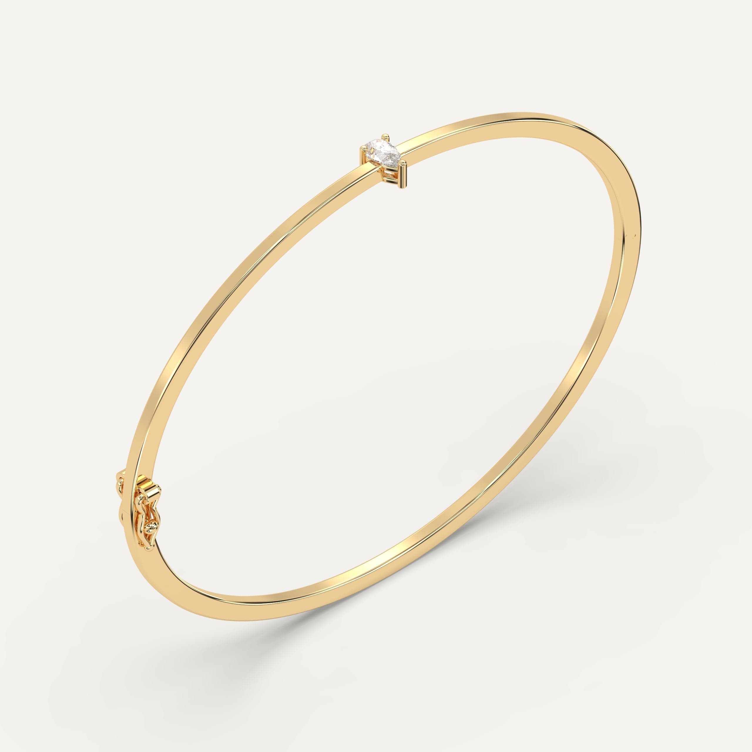 1/4 Carat Pear Diamond Solitaire Bangle Bracelet - Elegant Jewelry for Women, Perfect for Weddings, Anniversaries & Special Occasions