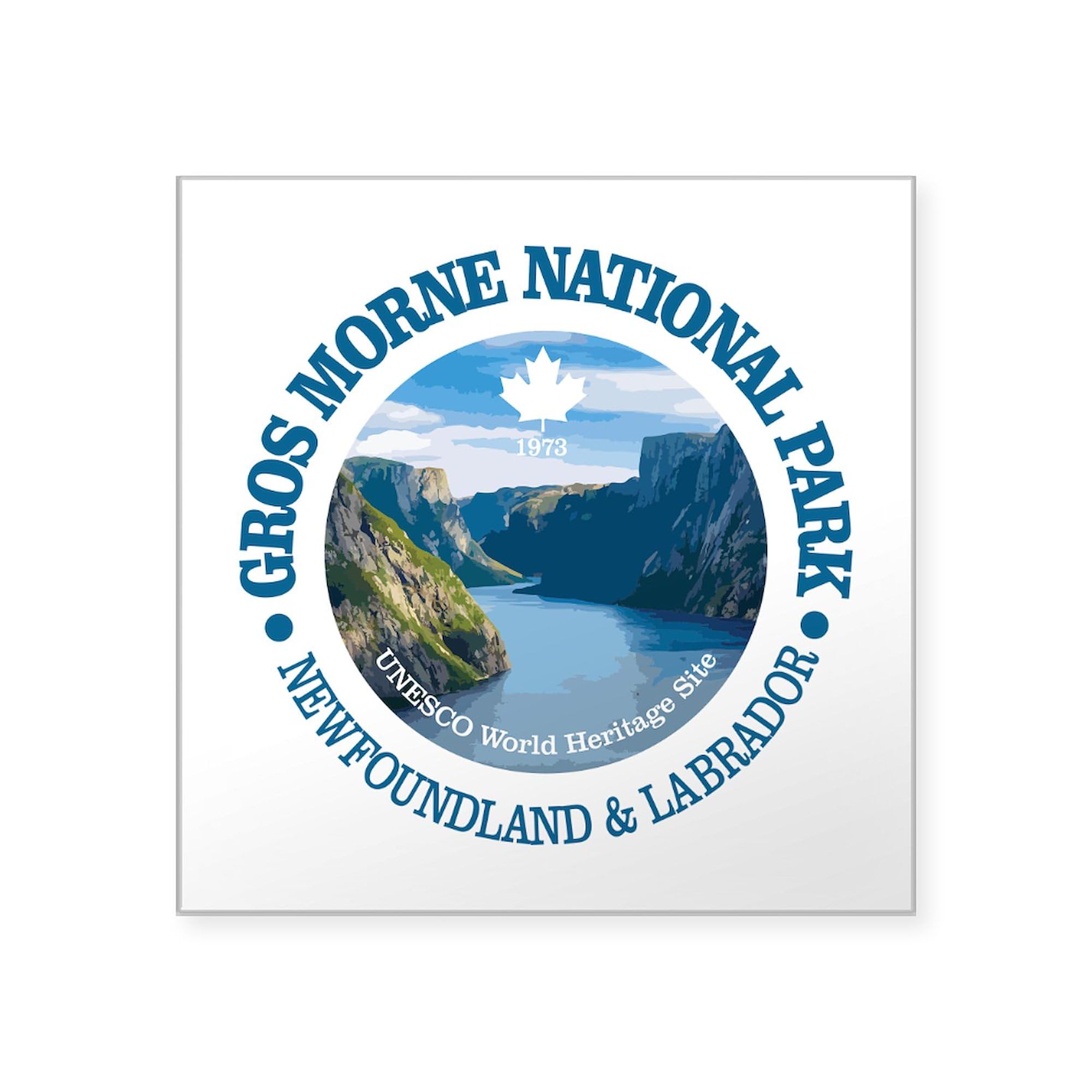 Gros Morne National Park Sticker - Square Bumper Sticker Car Decal for Cars, Laptops & Water Bottles | Outdoor Enthusiast Gift
