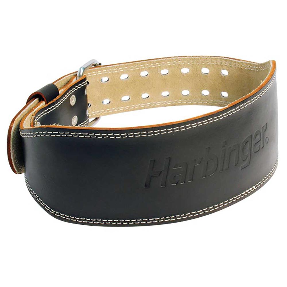 Harbinger 4 Inch Padded Leather Weightlifting Belt for Men & Women - Premium Gym Belt for Powerlifting, CrossFit & Strength Training