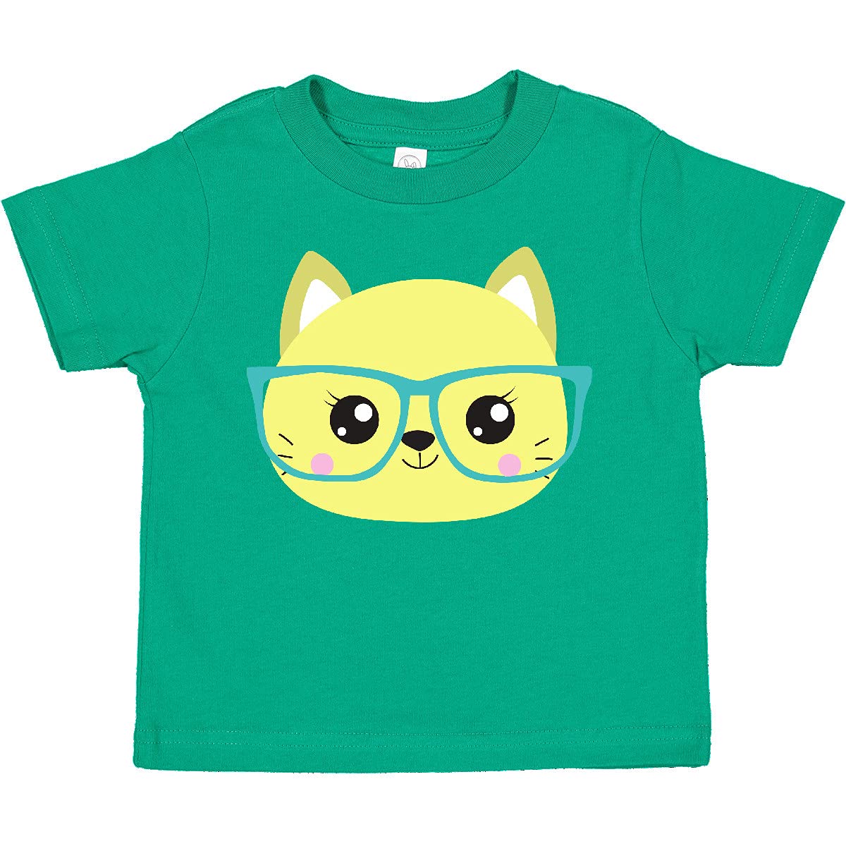 Inktastic Hipster Cat with Glasses - Cute Kitten Graphic Toddler T-Shirt for Boys & Girls - Perfect for Playdates, Birthday Gifts & Casual Wear