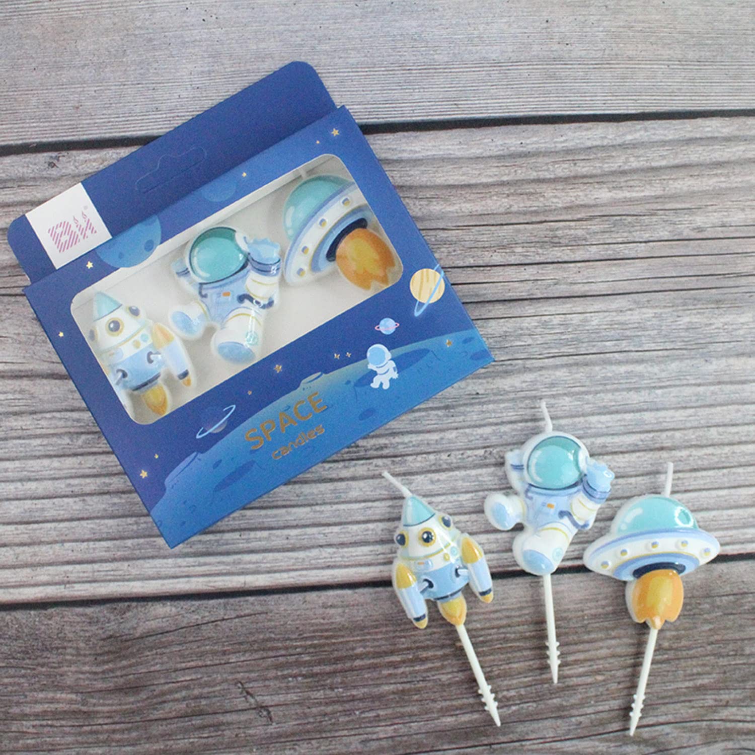 Astronaut Series Birthday Candles - Cute Spaceship & Rocket Cake Candles for Kids, Baby Shower & Themed Parties | Cake Decorations & Party Supplies | Perfect for Space-Themed Birthday Celebrations & Children's Events