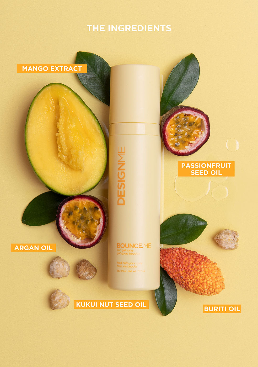 DesignMe Bounce.Me Curl Enhancing Gel Spray 230ml - Lightweight Hold for Defined Curls & Waves - Perfect for Daily Styling & Frizz Control