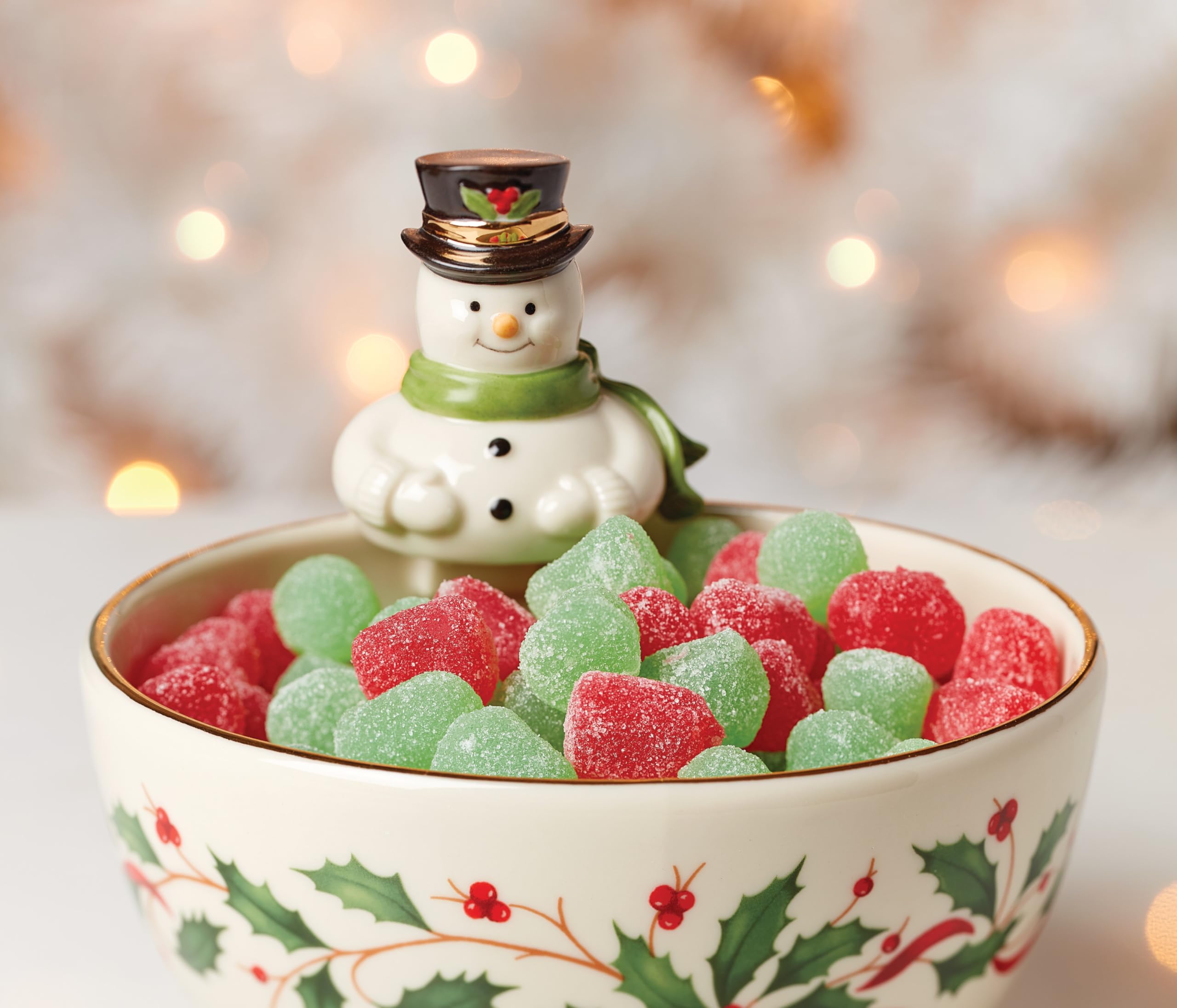 Lenox 893504 Holiday Snowman Bowl - Christmas Serving Bowl for Holiday Parties, Festive Decor & Gift Giving - Perfect for Christmas Dinner, Cookie Display & Winter Table Setting