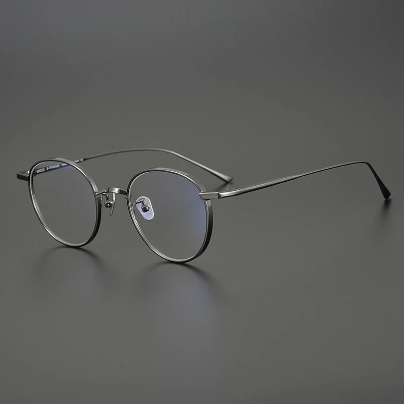 Stylish Black Titanium Full Rim Oval Round Eyeglasses for Women - Perfect for Reading, Work, and Everyday Fashion