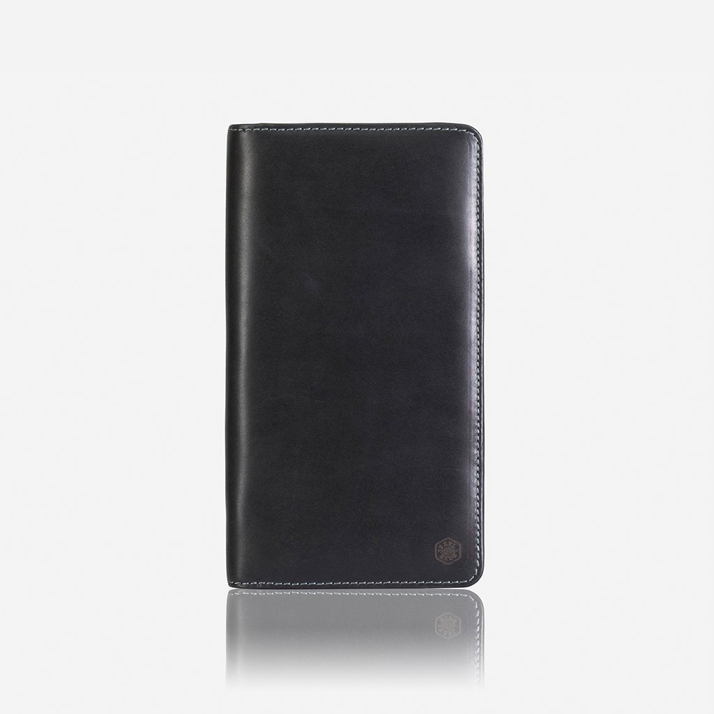 Jekyll & Hide Texas Large Zip Around Travel & Passport Organizer Wallet - Black | RFID Blocking for Secure Travel Documents | Perfect for Airports, Business Trips & Vacations