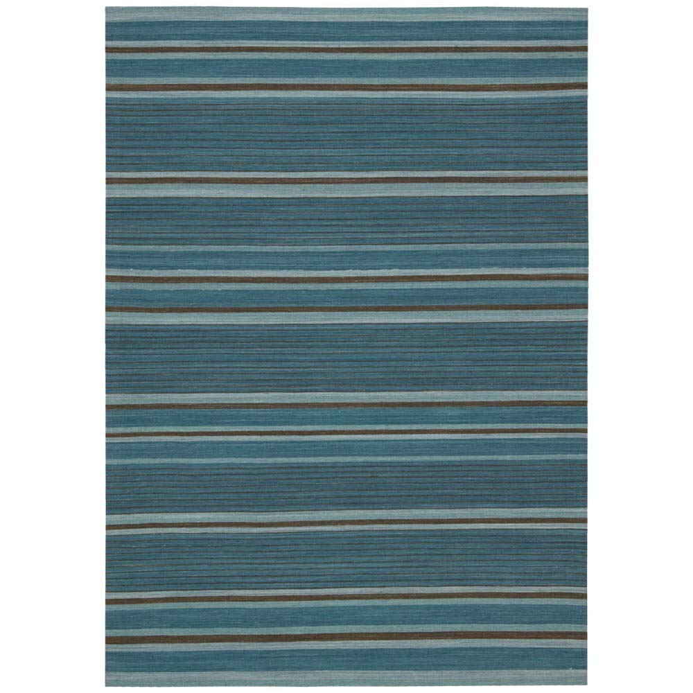 Kathy Ireland Home Griot Striped Turquoise 8' x 10'6