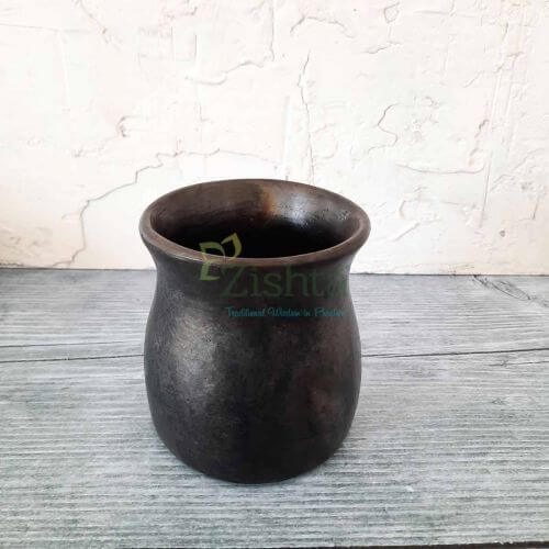 Handmade Manipur Black Pottery Water Mug - Traditional Indian Clay Cup for Tea, Coffee & Hot Beverages - Eco-Friendly & Microwave Safe for Home, Office & Outdoor Use