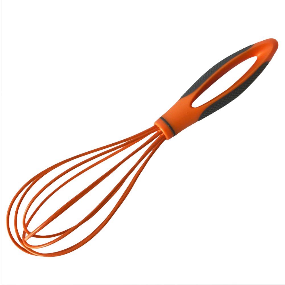 Hemoton 10-Inch Silicone Egg Mixer - Manual Hand Mixer for Baking, Cooking & Whisking Eggs - Durable Wire Whisk for Cake Mixing, Batter & Dough - Perfect Kitchen Gadget for Home Bakers & Cooking Enthusiasts (Great for Baking Cakes, Cookies & Whipping Cream)