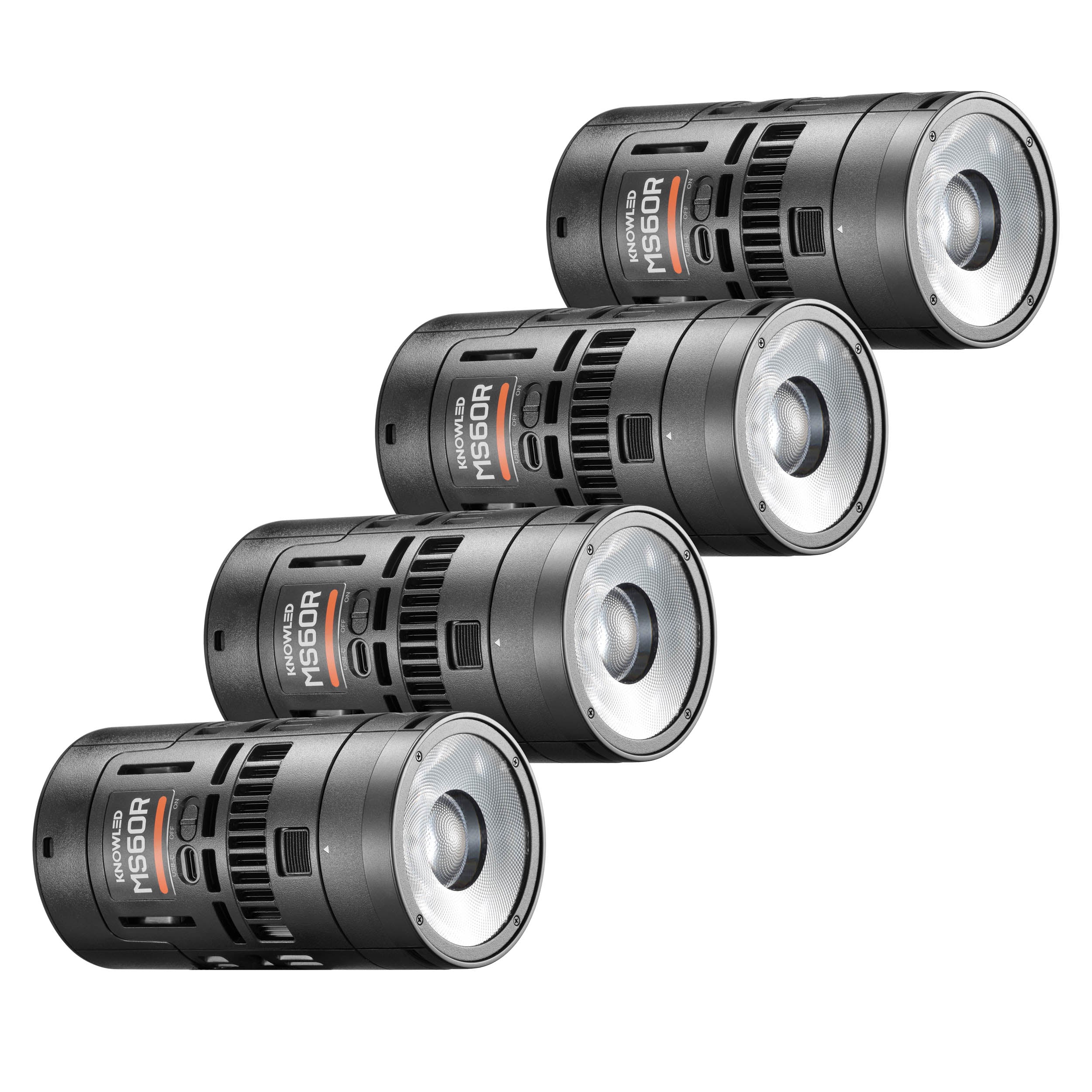 KNOWLED MS60R 4K Super Compact RGB LED Video Light Kit with 4 Heads - Perfect for YouTube, TikTok, Photography & Studio Lighting