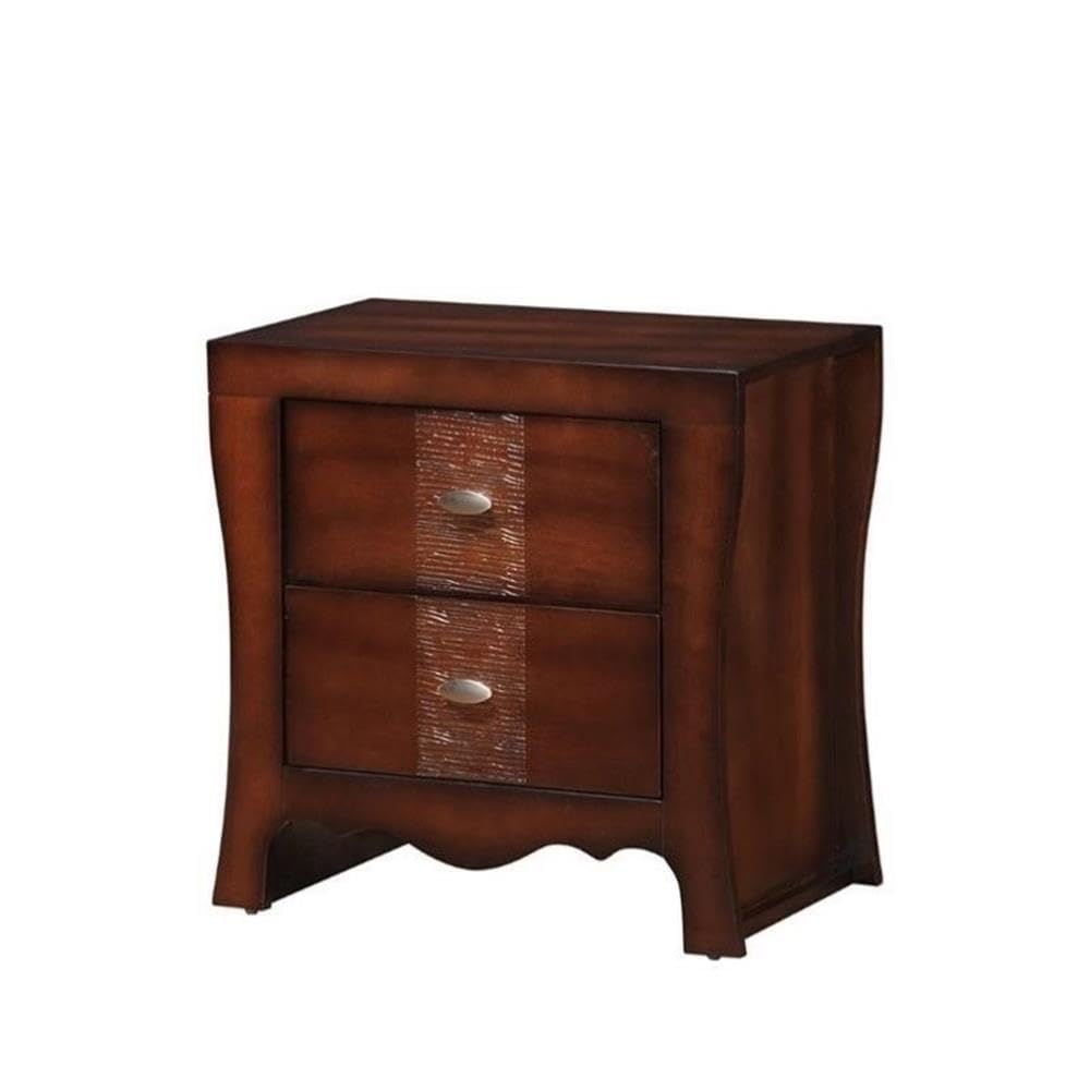 BOWERY HILL 2-Drawer Nightstand in Espresso Finish - Modern Bedside Table for Bedroom, Living Room & Guest Room Storage