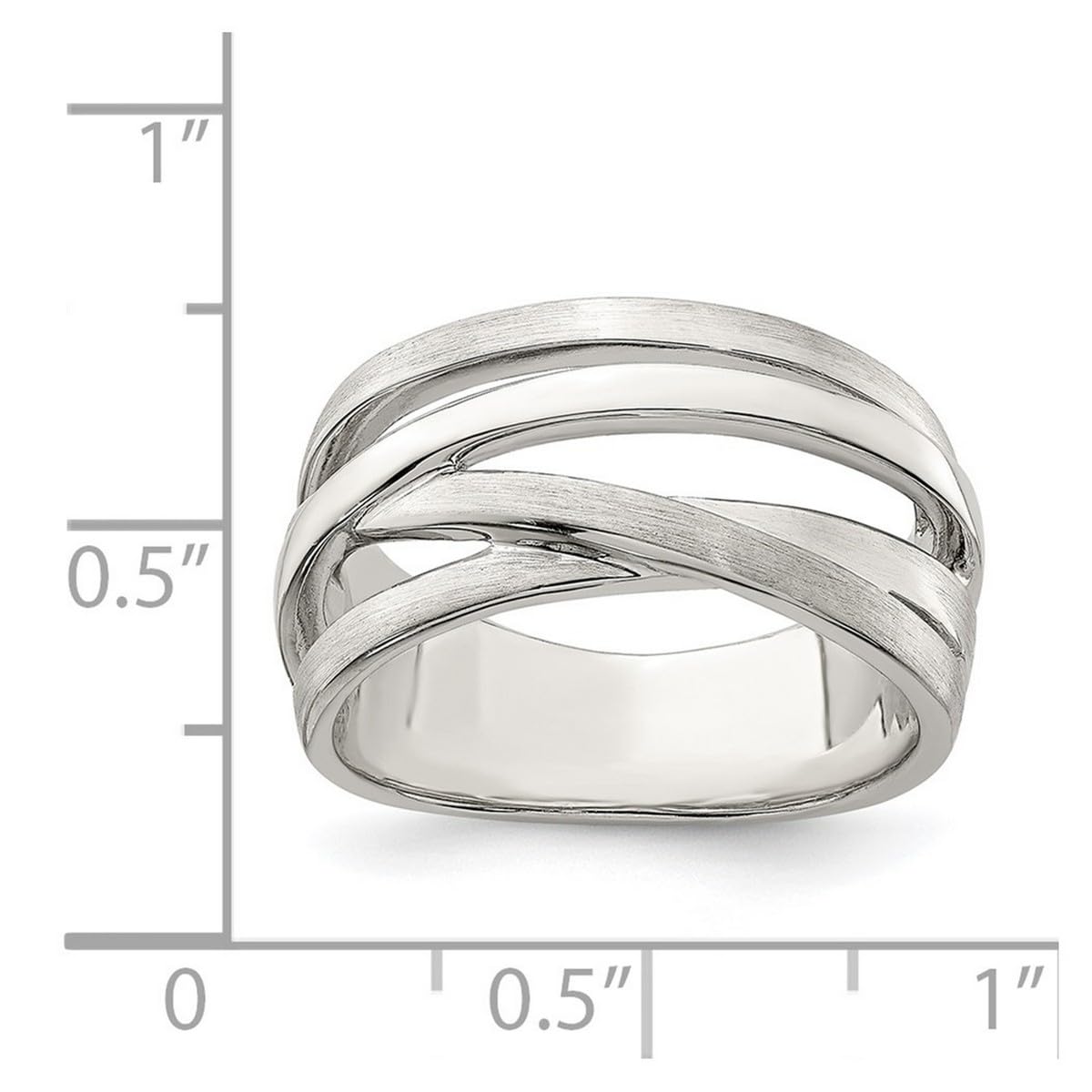 925 Sterling Silver Solid Polished Brushed Ring for Women - Elegant Everyday Jewelry, Wedding Band, Anniversary Gift, Fashion Accessory