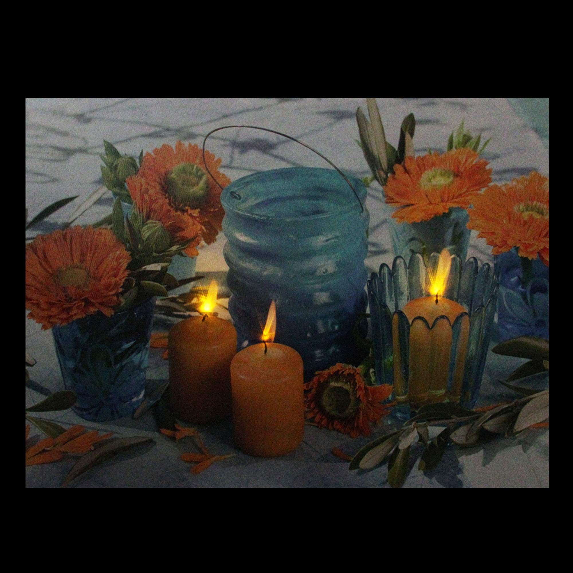 Northlight LED Flickering Floral Glass Candle Wall Art Decor - 12