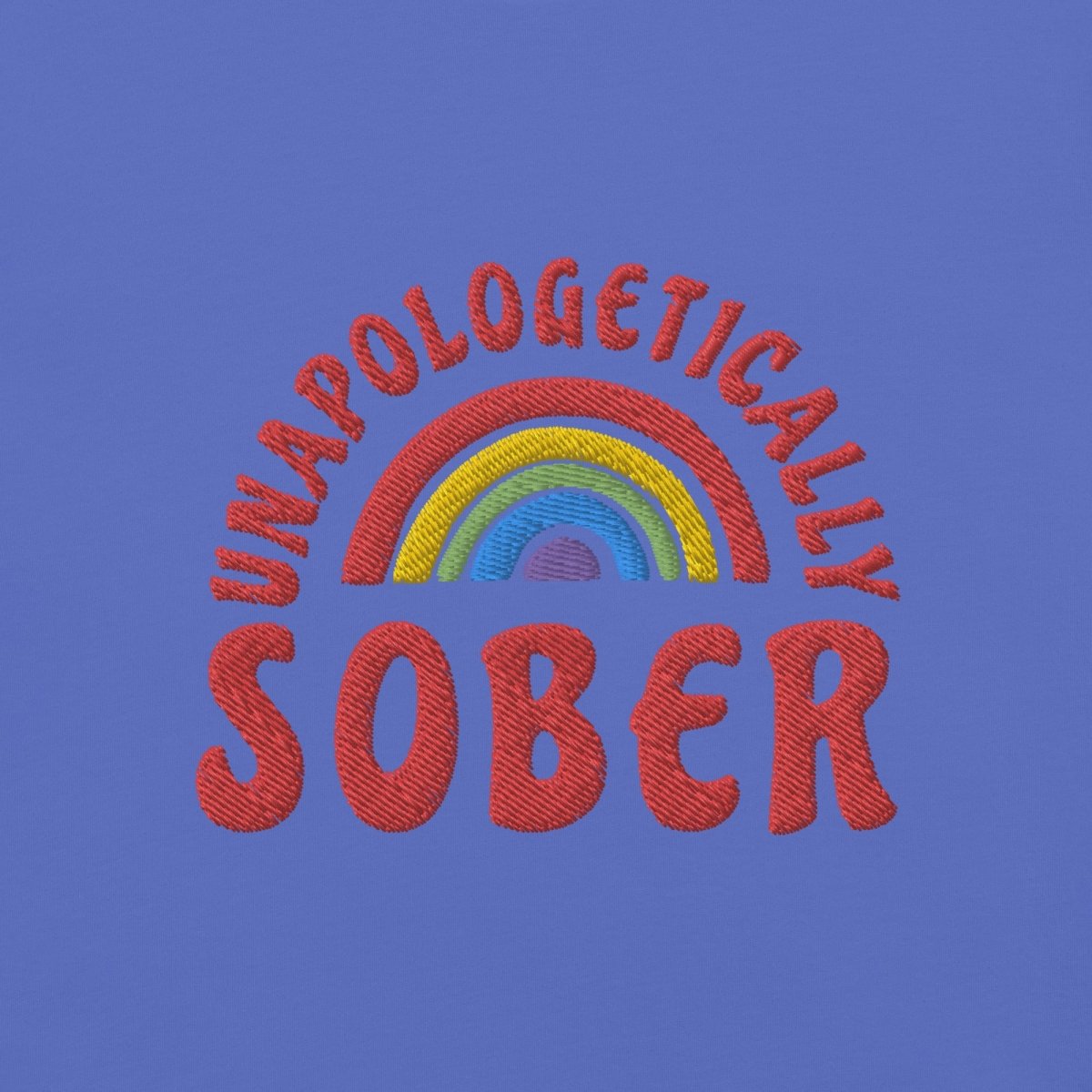Unapologetically Sober Embroidered Unisex Heavyweight Cotton T-Shirt - Perfect for Sober Living, Recovery Support & Addiction Awareness Events