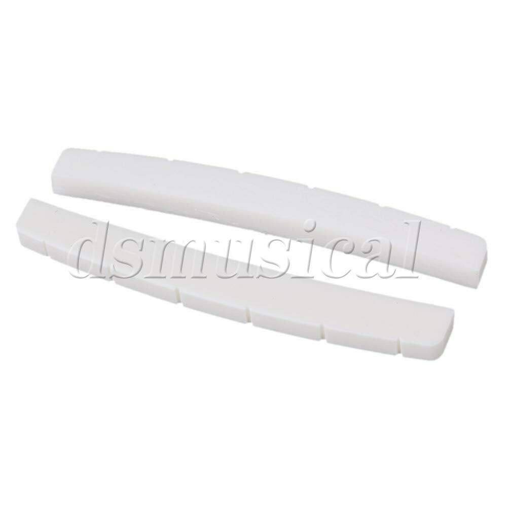 Premium 2-Piece White Cattle Bone Guitar Nut & Bridge Saddle Set for 6-String Electric Guitars - Perfect for DIY Repairs, Upgrades & Enhanced Tone Quality