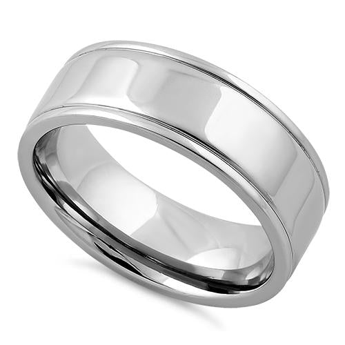 Premium Stainless Steel Double Groove Polished Band Ring for Men & Women - Wedding, Engagement, Anniversary, or Everyday Wear Jewelry Gift