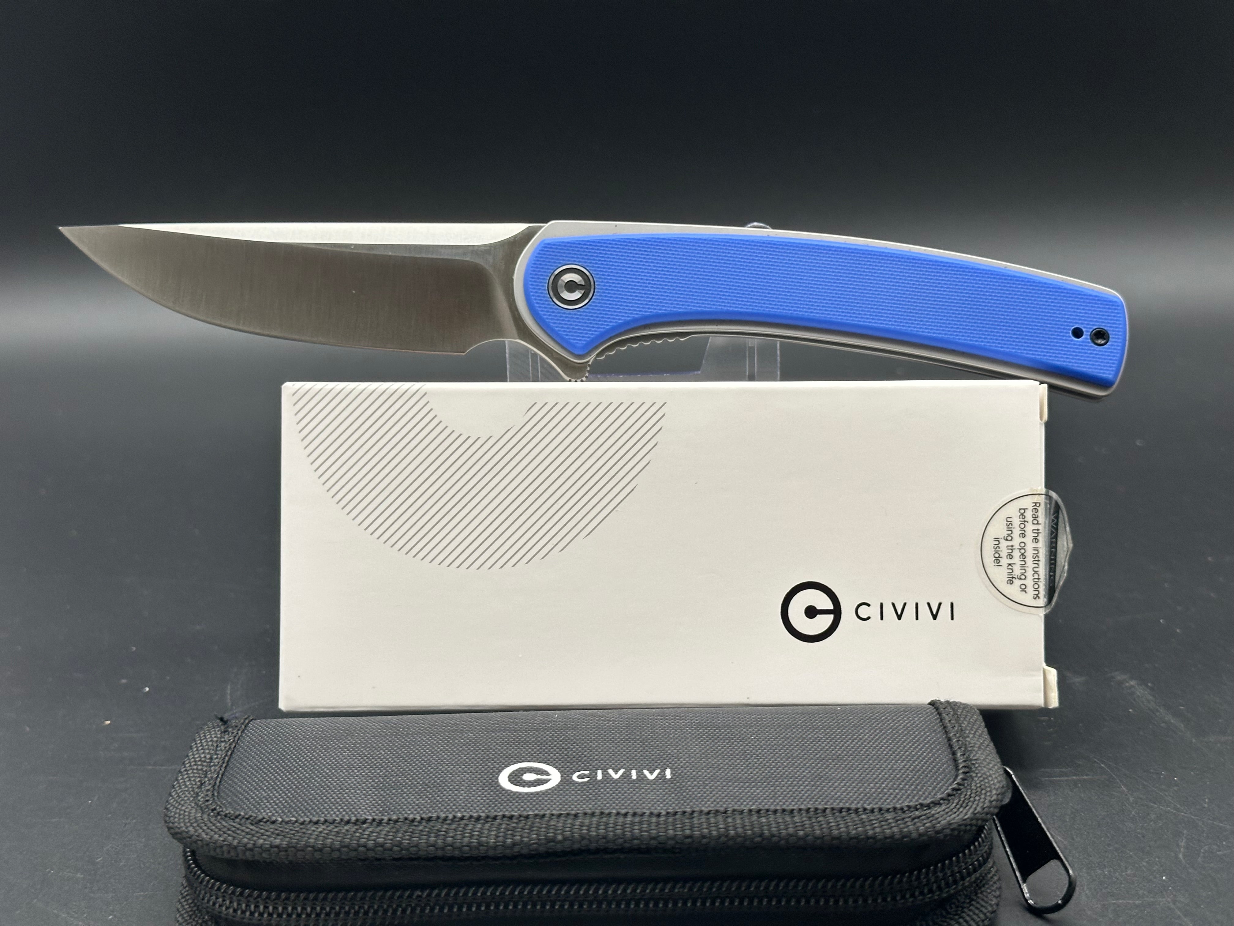 CIVIVI Asticus Liner Lock Folding Pocket Knife - Blue G10 Handle, 3.8