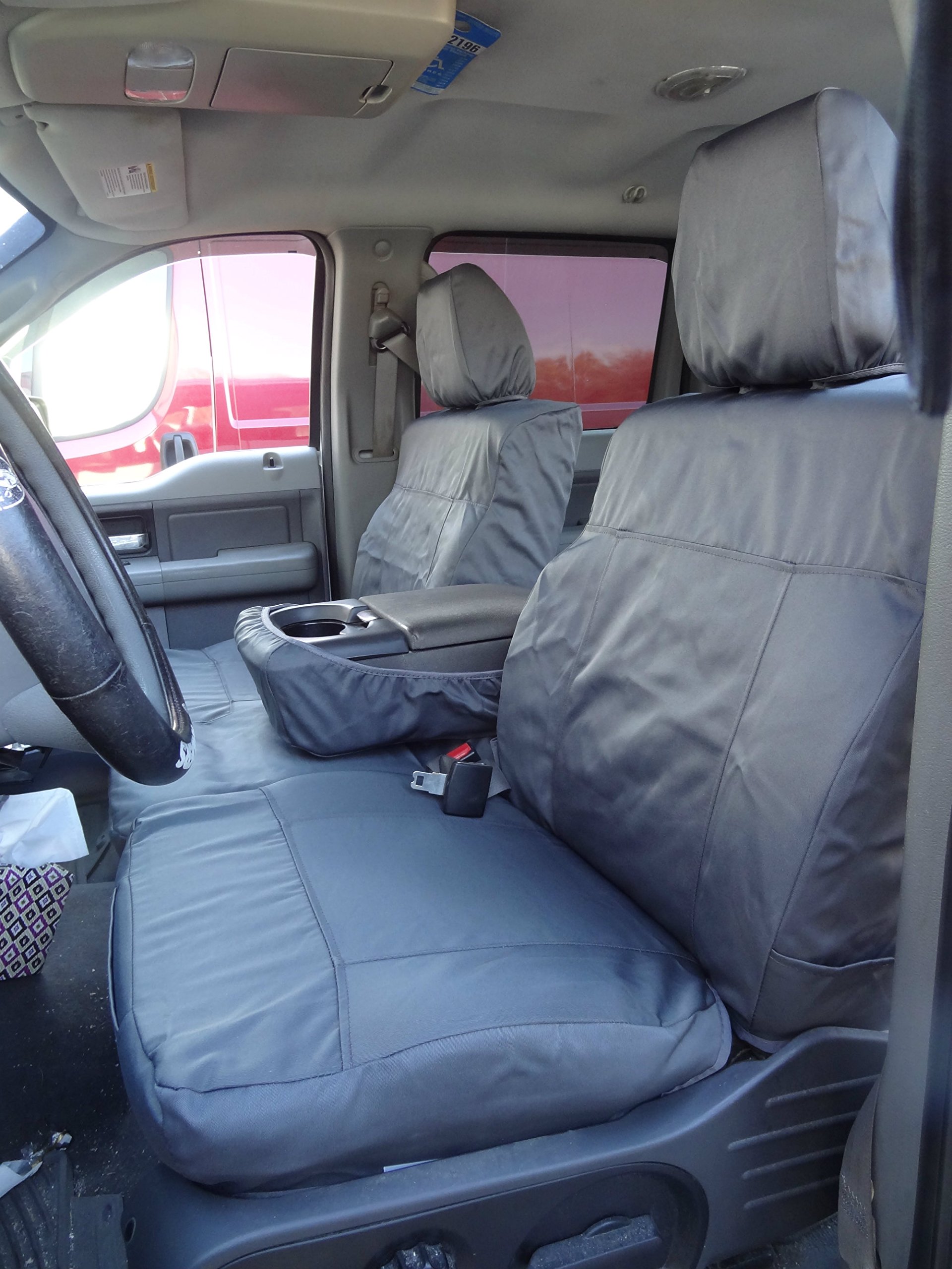 Premium Durafit Seat Covers for 2004-2008 Ford F150 SuperCrew - Custom Fit 40/20/40 Split Front Seats with Adjustable Headrests & Center Console Access - Gray Endura Fabric - Perfect for Truck Protection & Off-Road Adventures