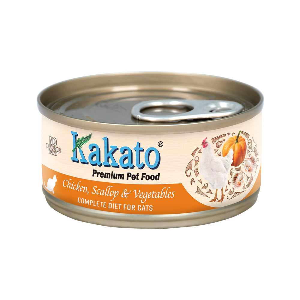 Premium Grain-Free Chicken Scallop & Vegetable Wet Cat Food - Complete Balanced Diet for Adult Cats | Ideal for Mealtime, Weight Management & Picky Eaters