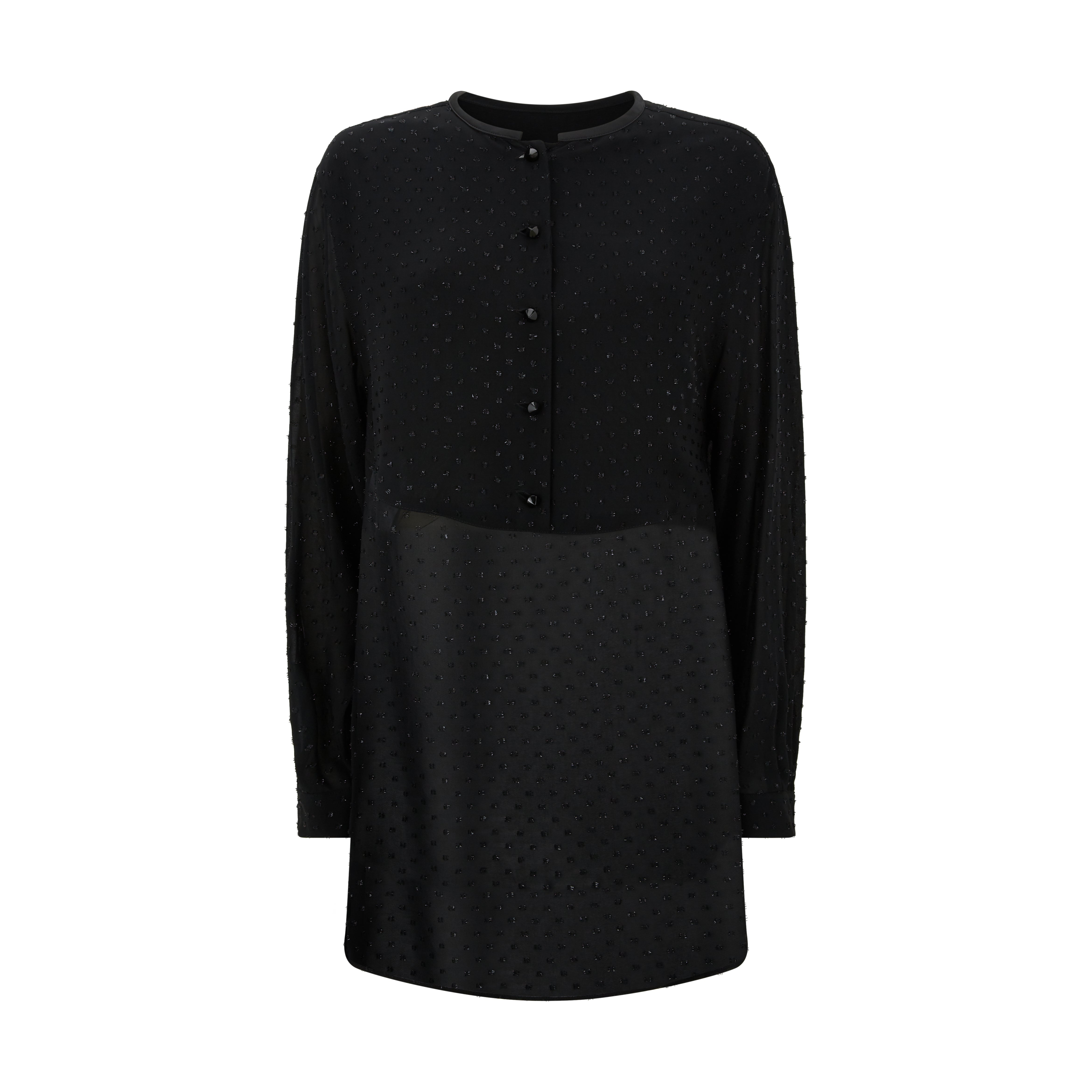 Elegant Jacquard Georgette Blouse for Women - Floral Print Loose Fit Tunic Top - Perfect for Casual Wear, Office & Special Occasions