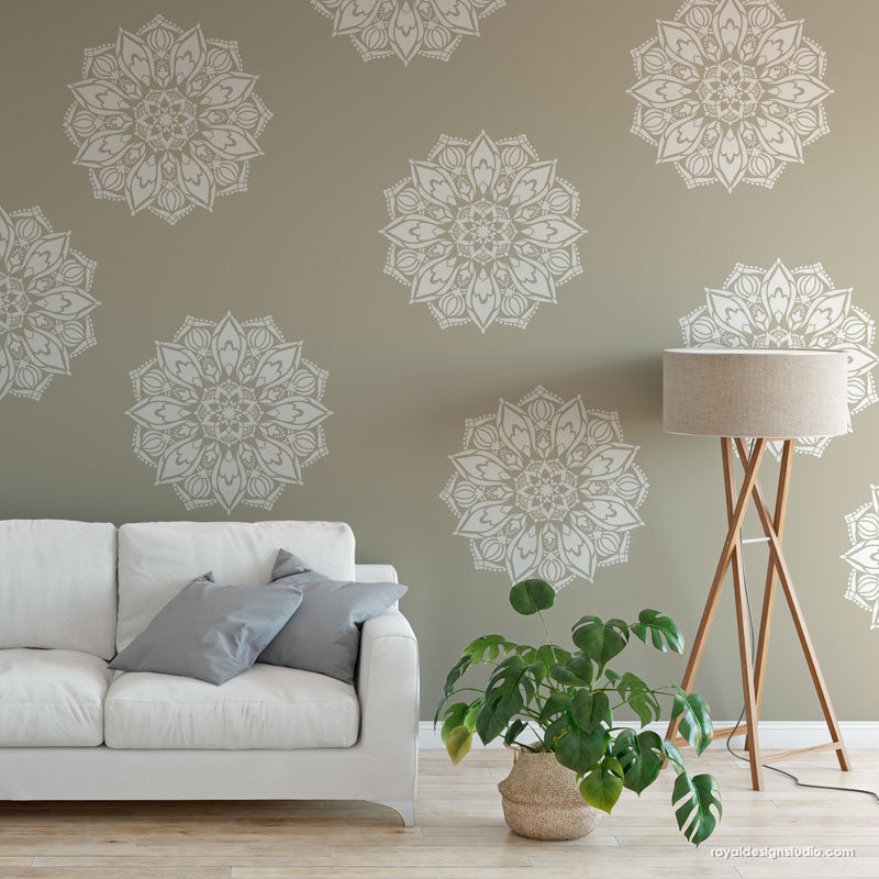 Bhakti Mandala Stencil - Premium Reusable Wall Art Stencil for DIY Home Decor, Yoga Studios & Meditation Spaces