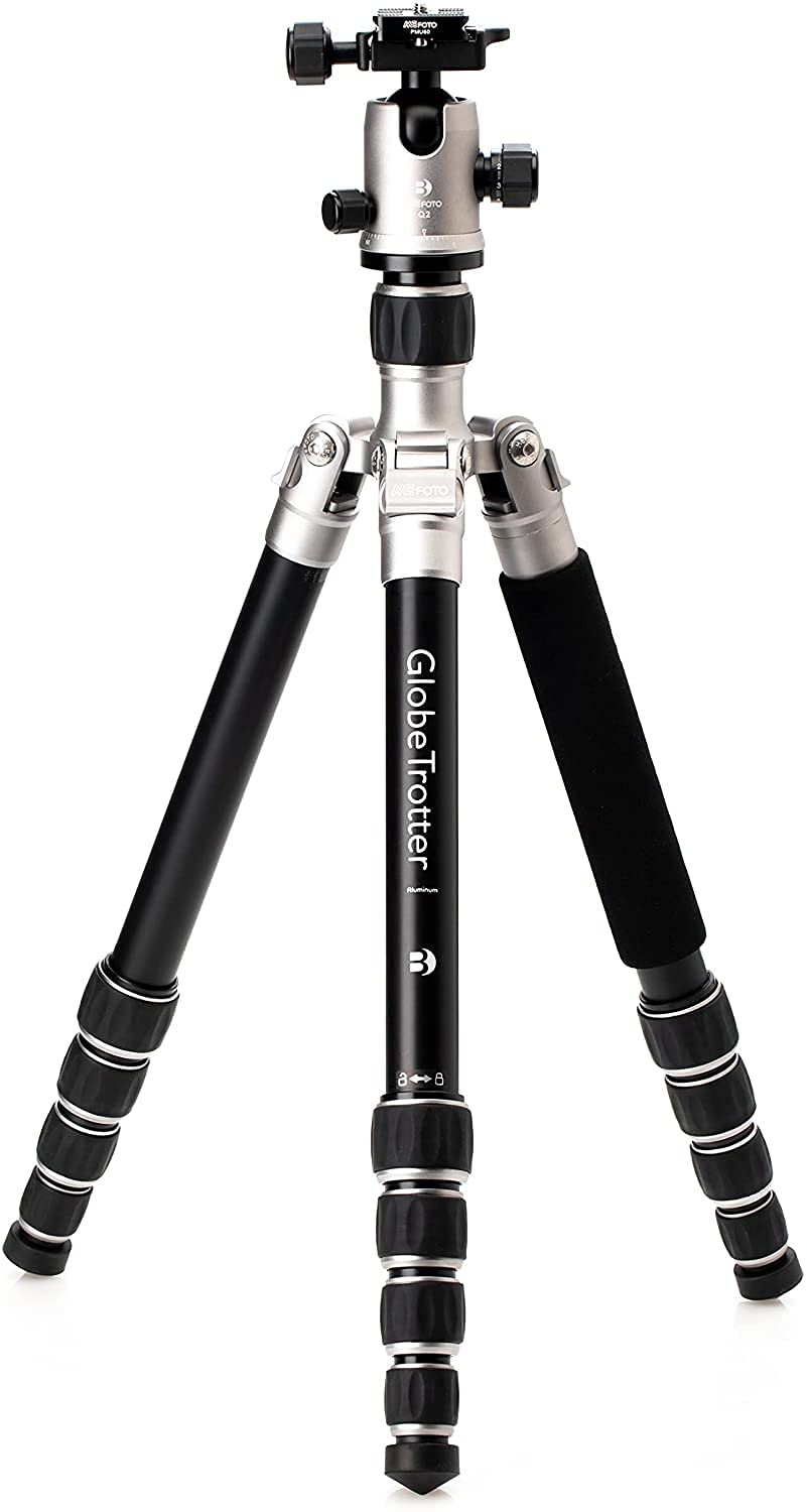 Benro MeFOTO Globetrotter Travel Tripod - Titanium Ballhead & Monopod with 2-Series Aluminum Legs, 4-Section Twist Lock Design | Compact & Lightweight for Outdoor Photography, Hiking & Travel Adventures (BMGTATTN)
