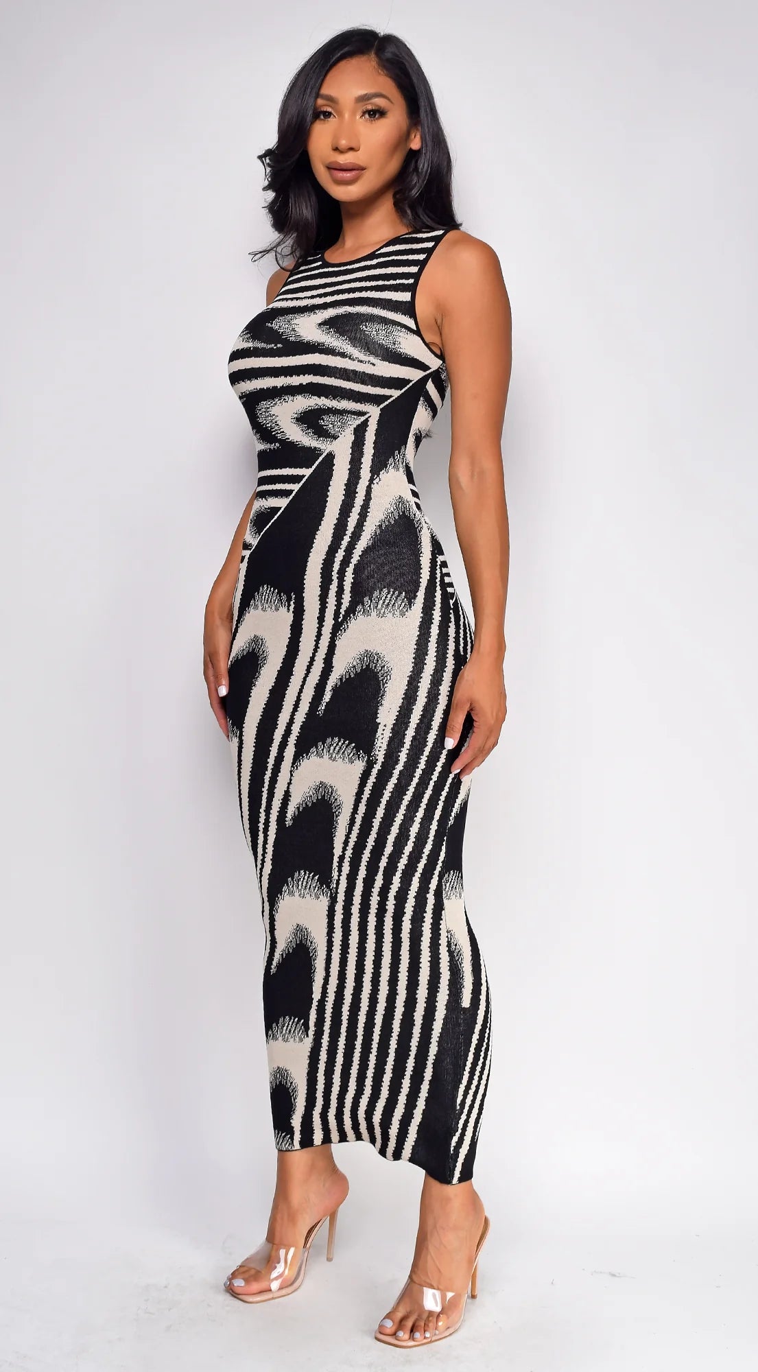 Sophia Abstract Print Maxi Dress - Flowy Long Summer Dress for Women, Beach Wedding & Vacation Outfit