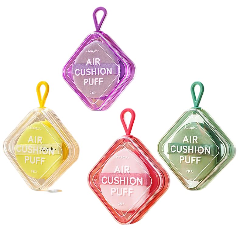 Ginotech Soft Cotton Makeup Puffs - Velour Powder Puffs for Face, Beauty Blender & Foundation (4Pcs) - Perfect for Liquid & Powder Makeup Application, Travel & Professional Makeup Kits