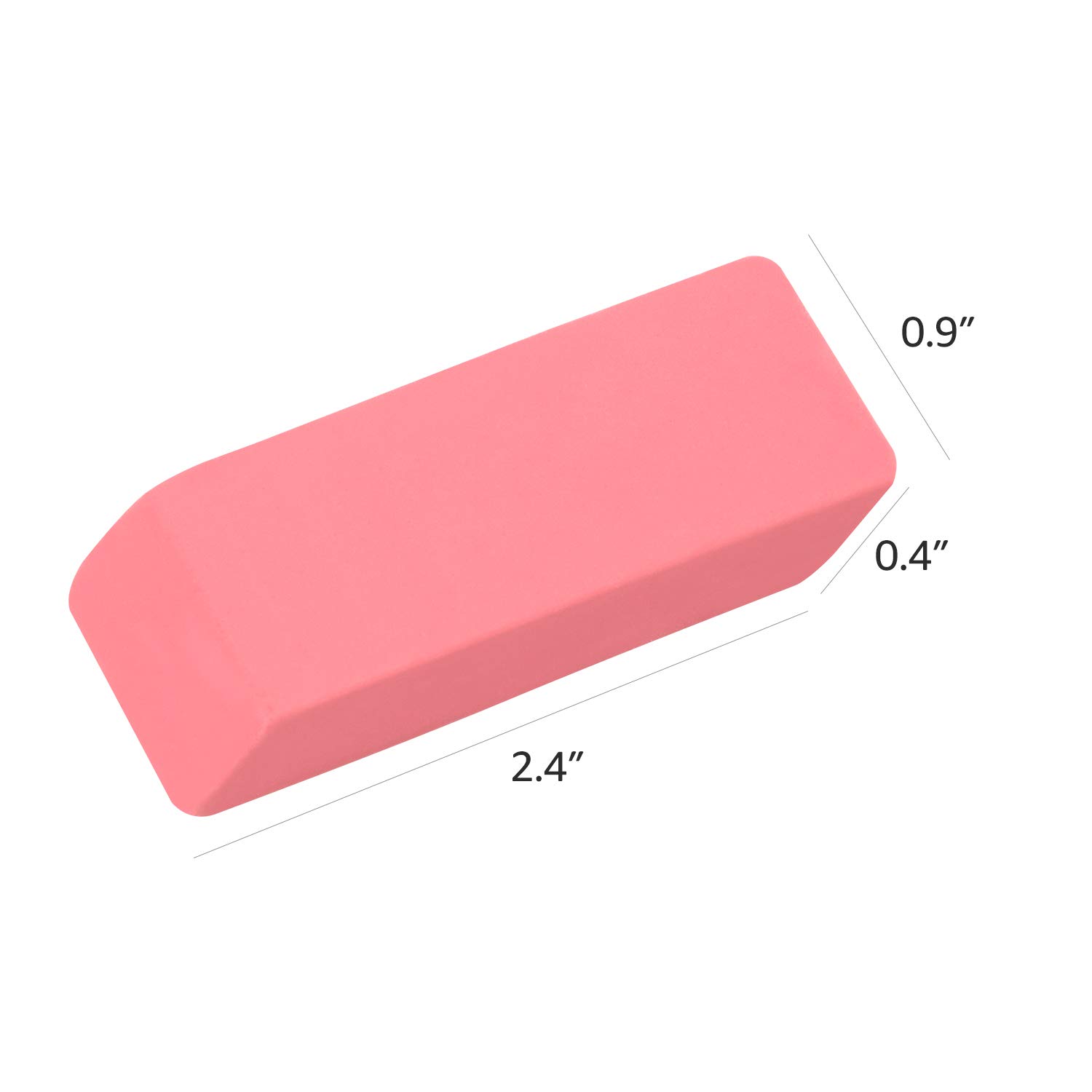 Amazon Basics Pink Rectangular Erasers - 24 Pack for School, Office & Art Projects - Bulk Erasers for Pencils, Sketching & Homework Supplies