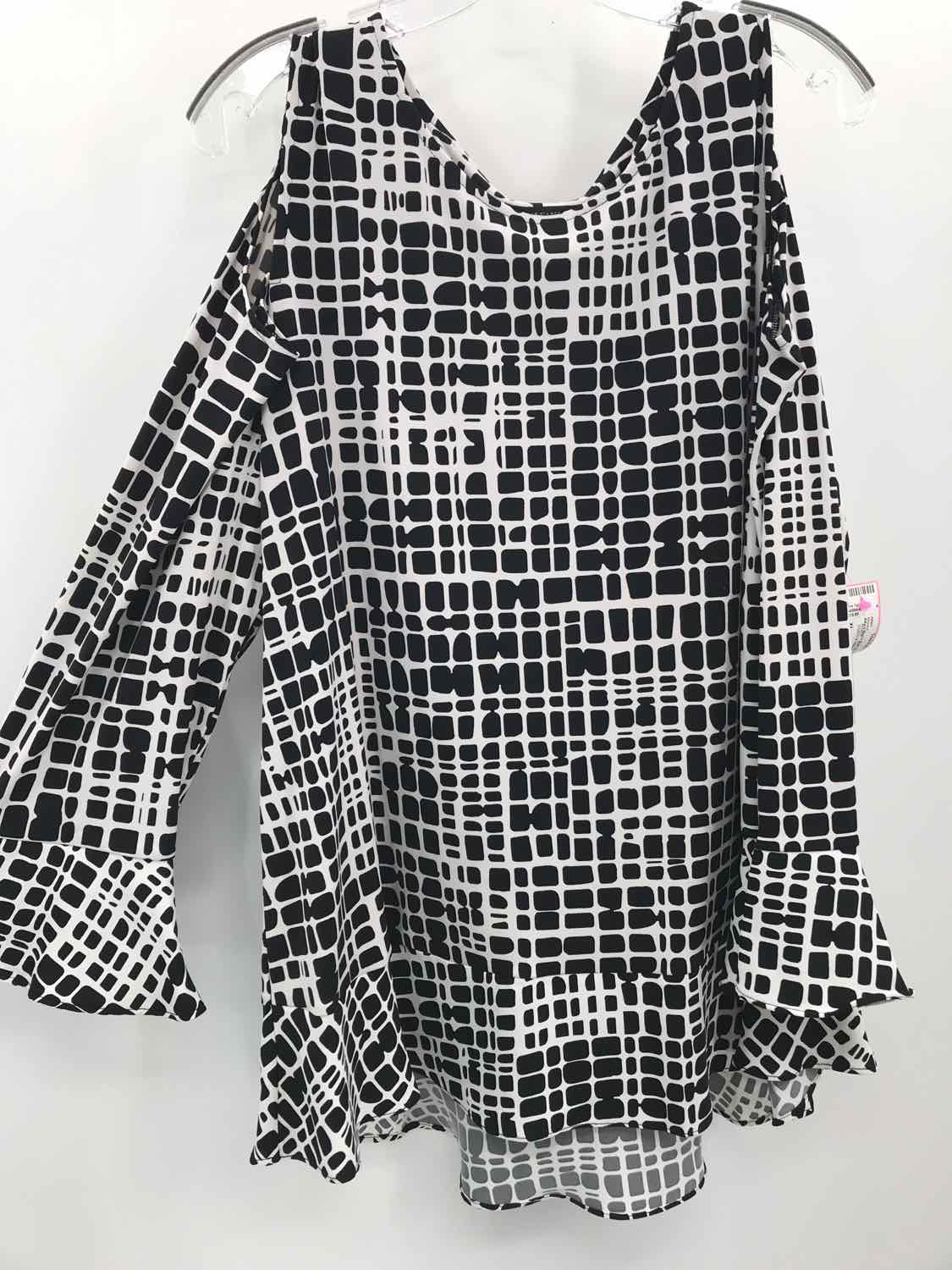 Alfani Black Printed Blouse Size XL - Pre-Owned Women's Top for Work, Parties & Casual Wear