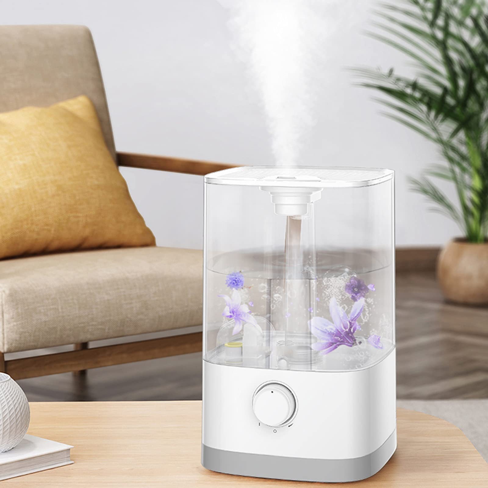Ultrasonic Air Humidifier & Essential Oil Diffuser for Bedroom, Home, Baby Nursery - Auto Shut-Off, Super Quiet Mist - Perfect for Dry Air Relief, Aromatherapy & Better Sleep