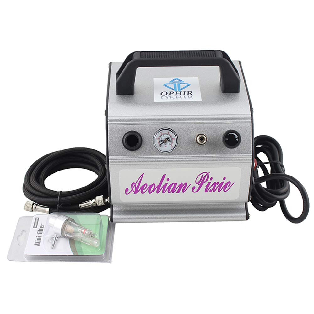 110V Mini Air Compressor Kit for Airbrushing - Portable Quiet Pump for Tattoo, Body Paint, Makeup, Nail Art, Cake Decorating & Hobby Crafts | Perfect for DIY, Professional Artists & Home Use