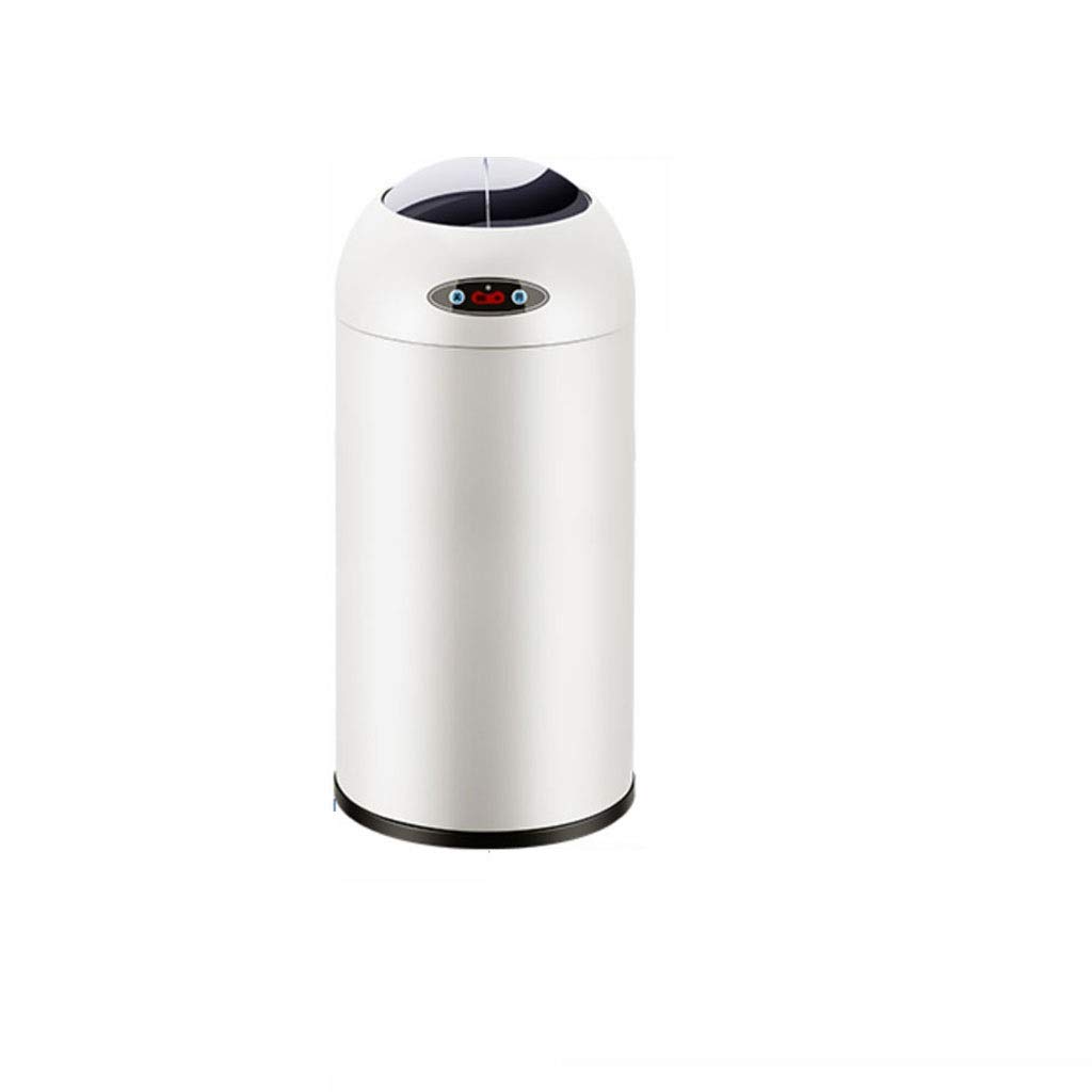 Automatic Induction Trash Can - 8L Smart Electric Garbage Bin with Lid, Stainless Steel for Home, Bathroom, Kitchen & Living Room - Pearl White (Perfect for Hands-Free Waste Disposal in High-Traffic Areas)