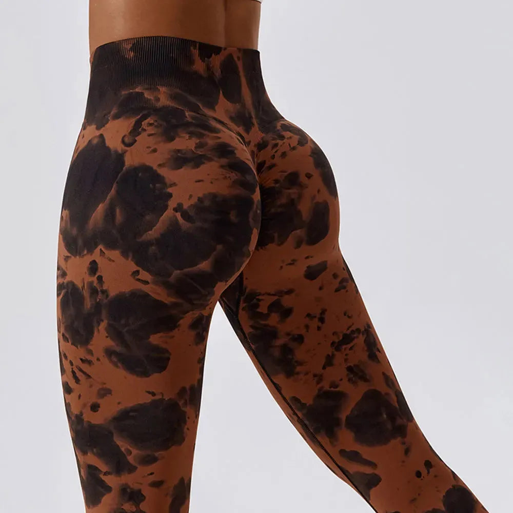 Seamless Tie-Dye Yoga Pants for Women - High Waist Workout Leggings, Push Up Gym Tights, Fitness & Running Sports Wear - Perfect for Yoga, Pilates, Gym and Casual Wear
