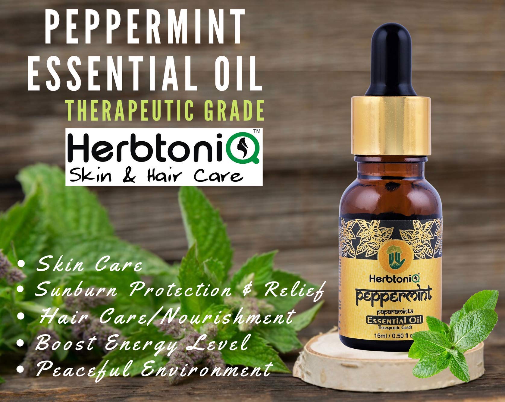 100% Pure Peppermint Essential Oil - Therapeutic Grade for Aromatherapy, Massage, Skin & Hair Care - Natural Stress Relief & Germ Protection - Perfect for Diffusers, DIY Beauty & Home Cleaning (15ml)