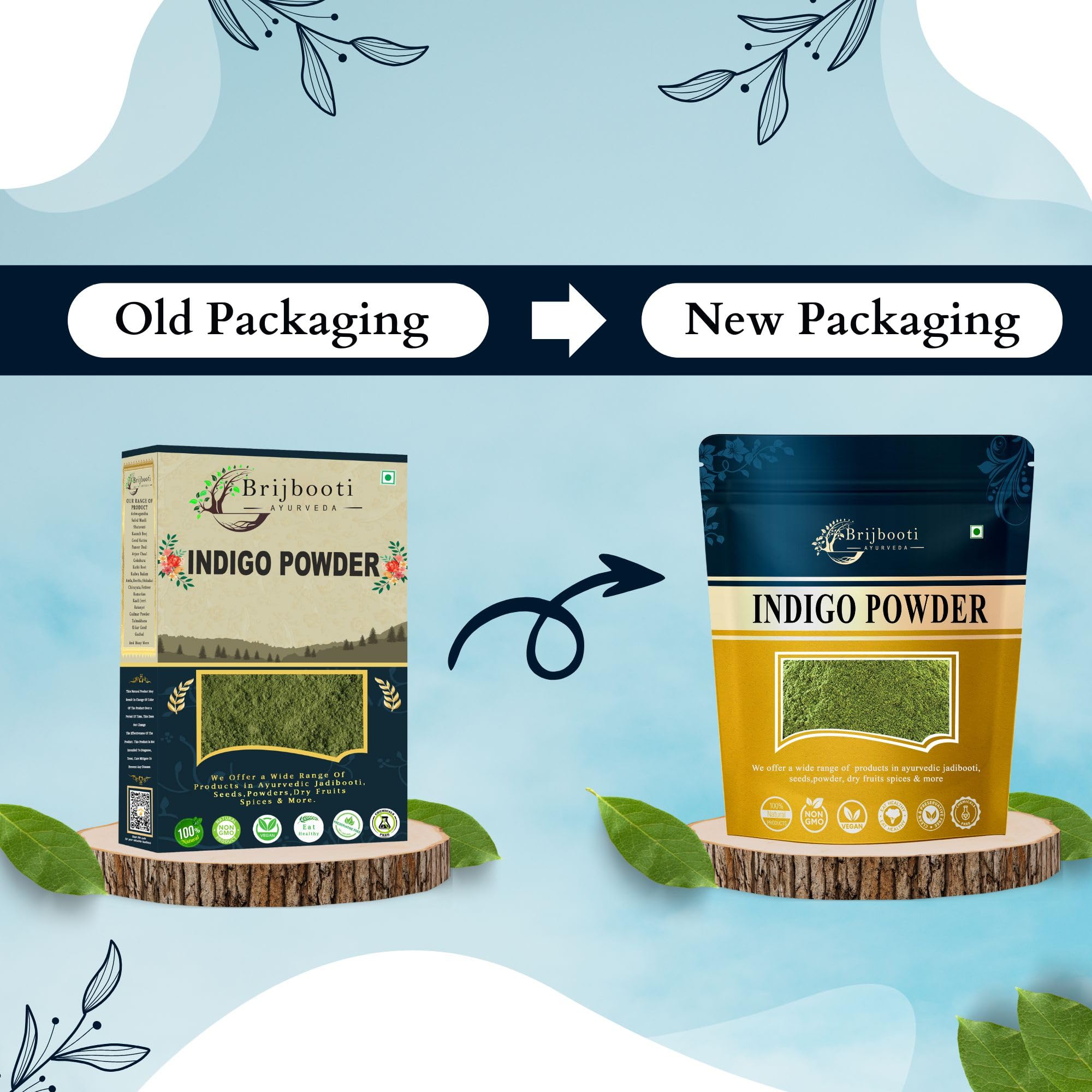 Organic Indigo Powder for Black Hair Dye (200g) | Pure Natural Henna Alternative | Hair Coloring & Tattoo Use | DIY Beauty & Herbal Hair Treatment