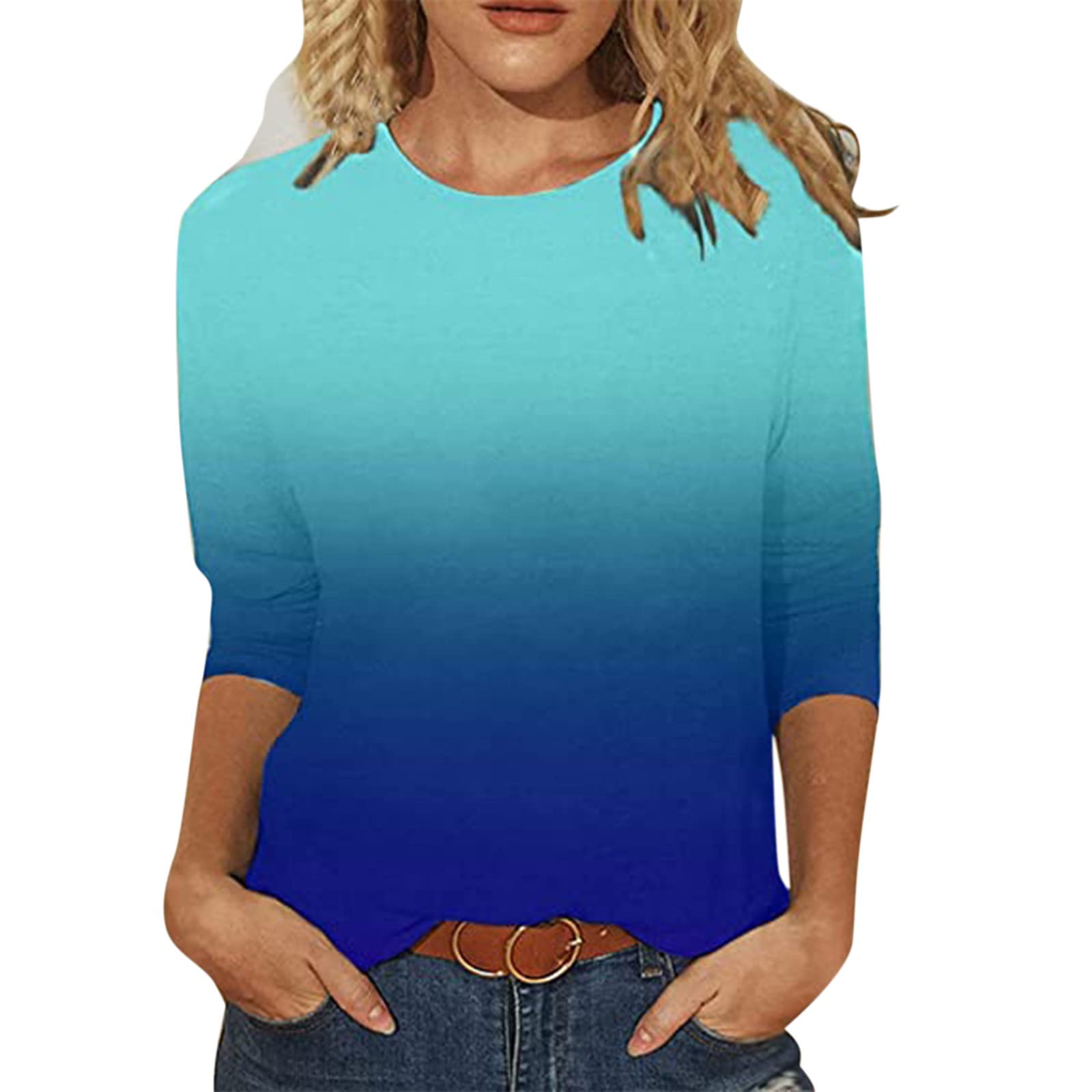 Women's White Casual Long Sleeve Printed T-Shirt - Medium Crew Neck Blouse & Tops for Everyday Wear | Perfect for Work, Outings & Relaxation