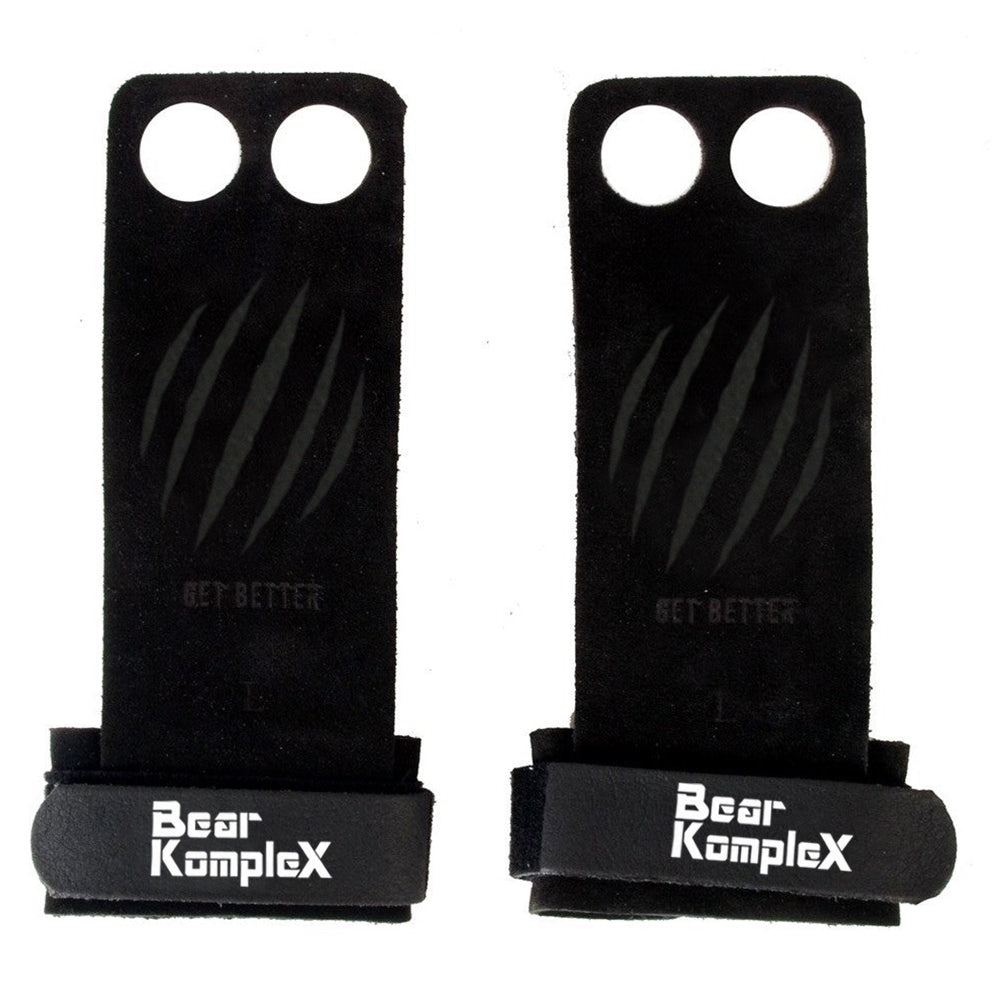 Bear KompleX 2-Hole Black Hand Grips for CrossFit, Weightlifting & Strength Training - Durable Gym Equipment for Pull-ups & Workouts