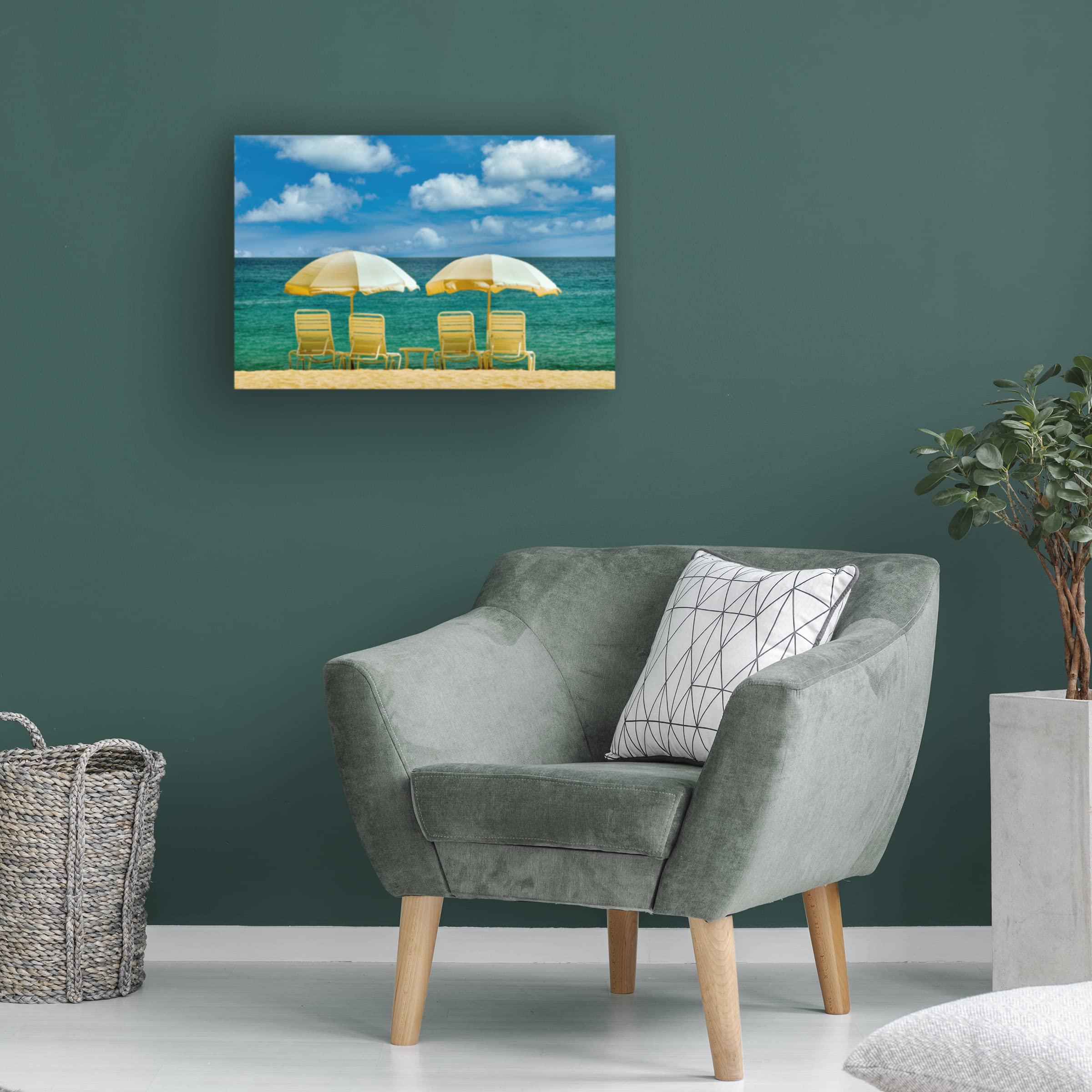 Dennis Frates 'Beach Chair 9' Canvas Wall Art Print - Coastal Decor for Living Room, Bedroom & Office - High Quality Trademark Fine Art